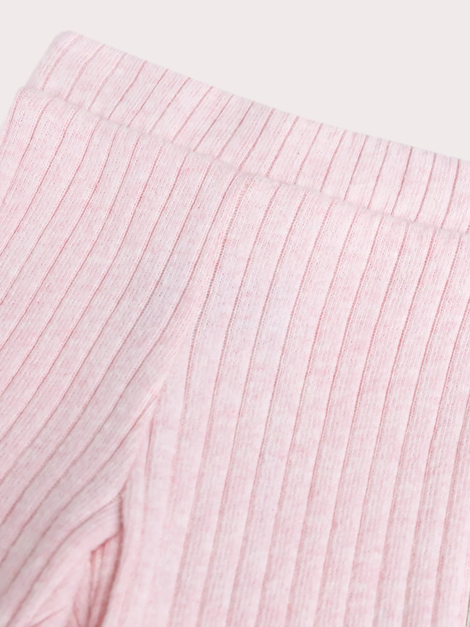 Legging rose chinée en côte pour bébé fille - Image 2