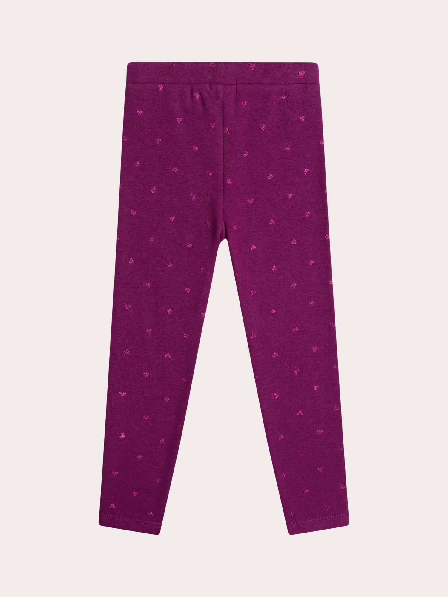 Legging rose imprimé coeur pailleté - Image 4