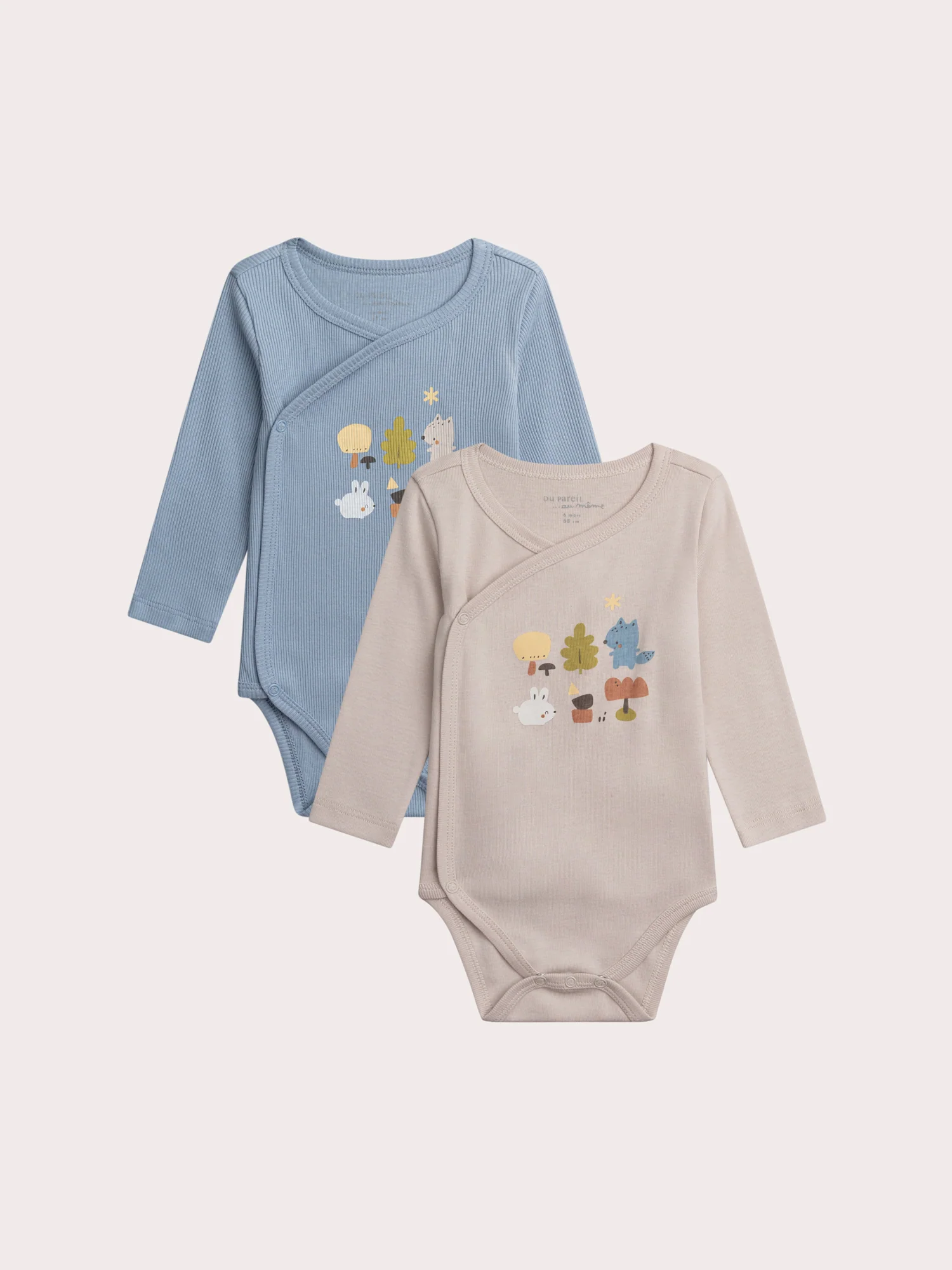 Lot de 2 bodies de naissance motif fantaisie pour bébé garçon