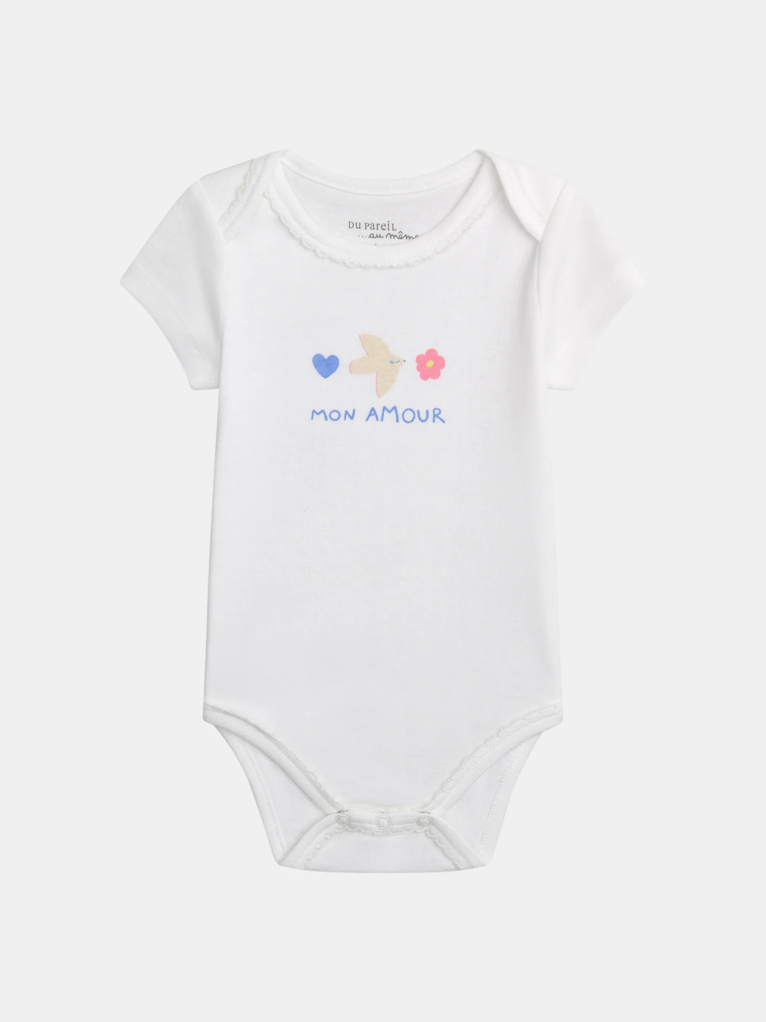 Lot de 2 bodies écru "Mon Amour" à manches courtespour bébé fille - Image 2