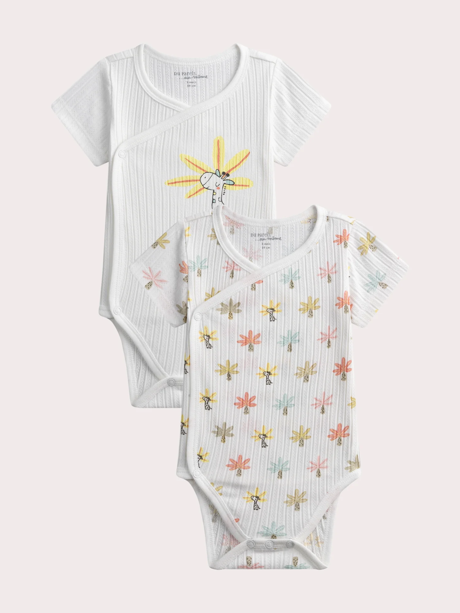 Lot de 2 bodies manches courtes naissance fille