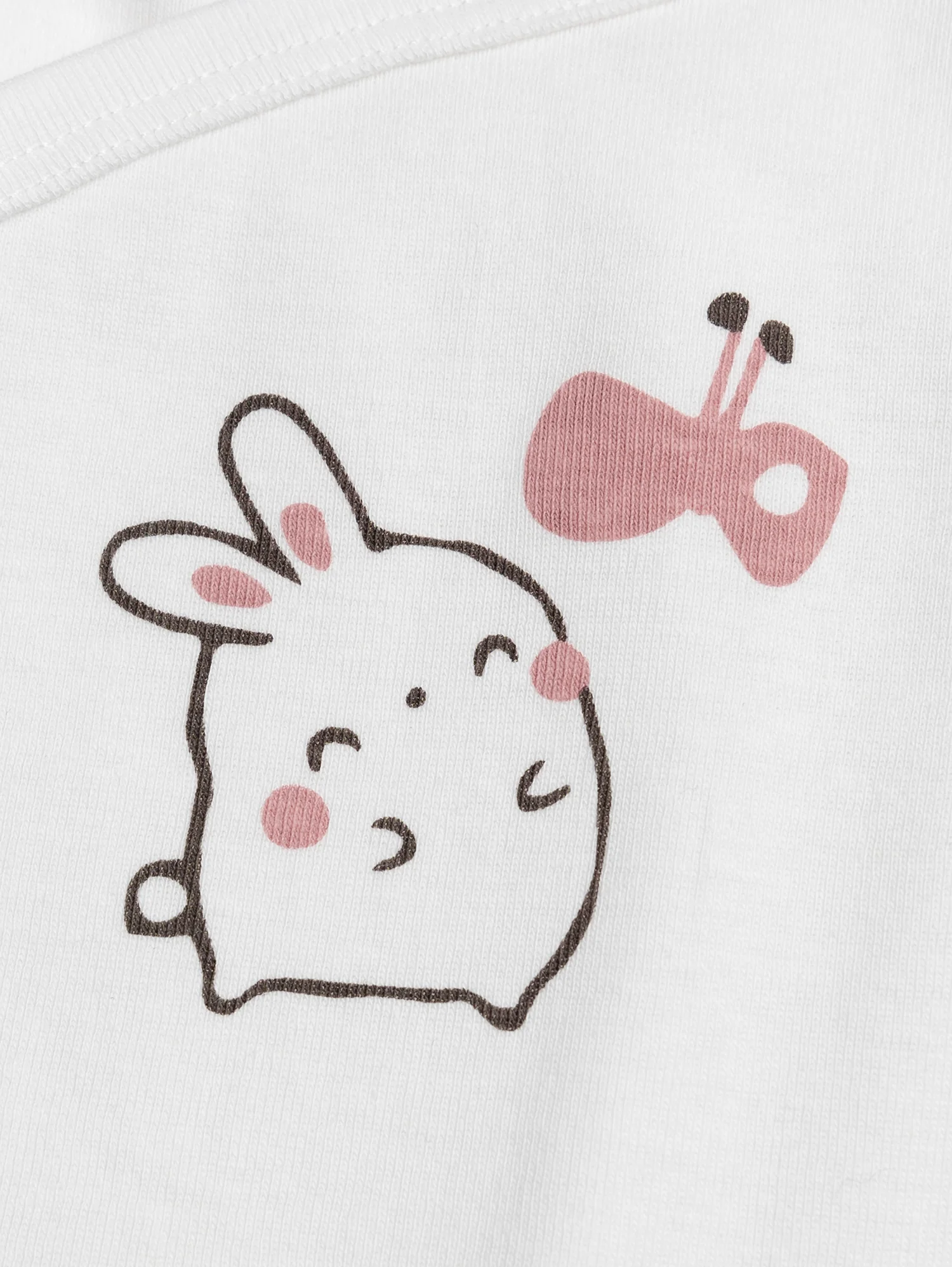 Lot de 2 bodies naissance blancs imprimés lapin - Image 6