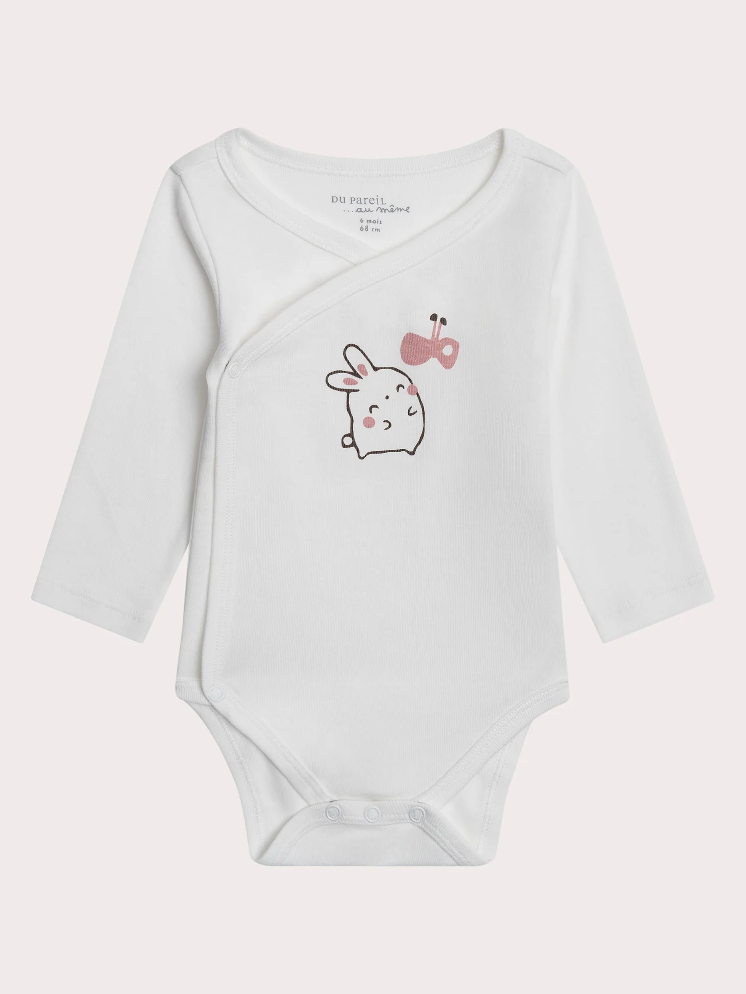 Lot de 2 bodies naissance blancs imprimés lapin - Image 7