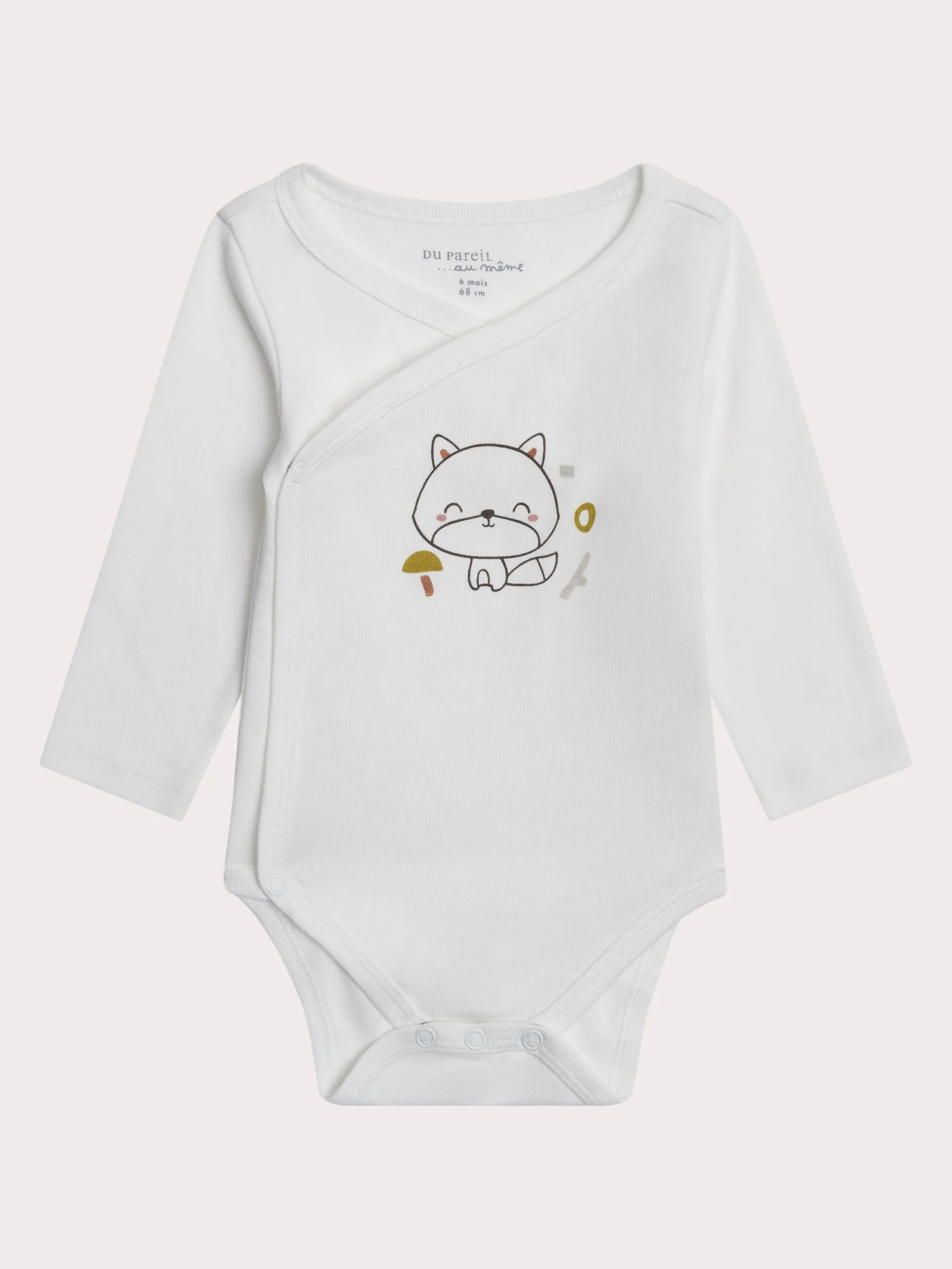 Lot de 2 bodies naissance blancs imprimés renard - Image 5