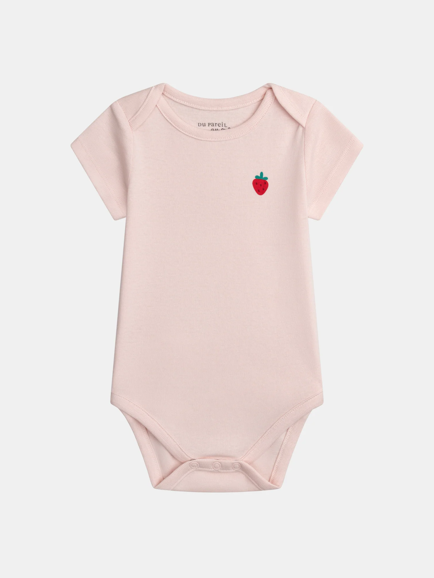 Lot de 2 bodies rose "FRAISE" à manches courtes pour bébé fille - Image 2