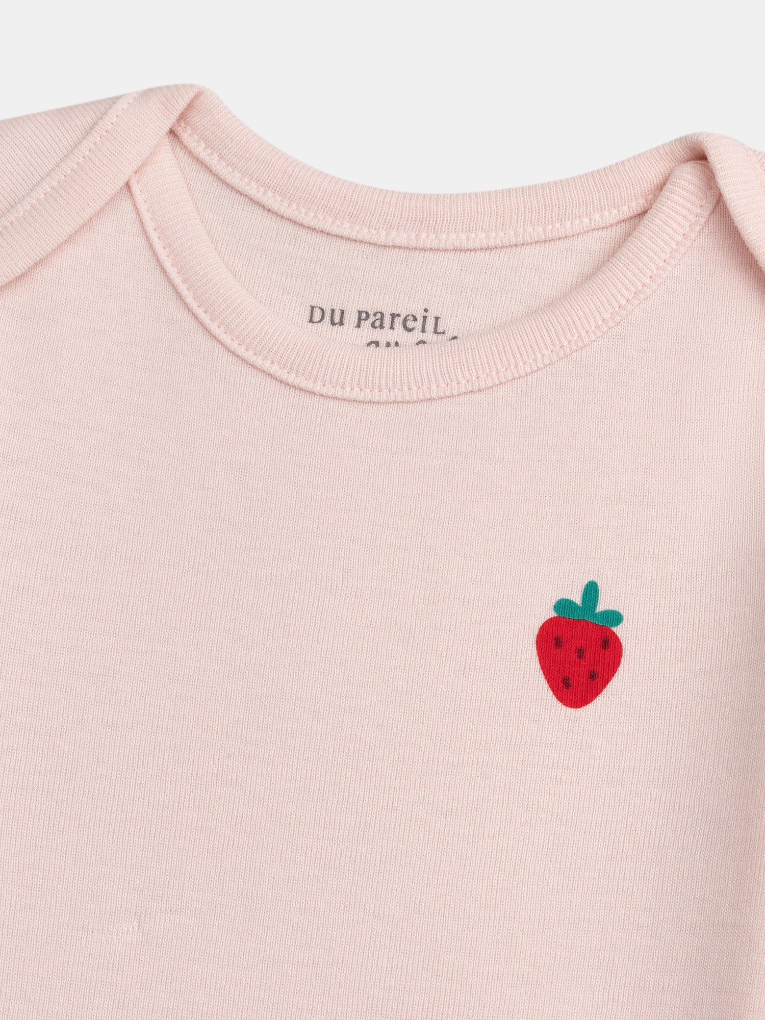 Lot de 2 bodies rose "FRAISE" à manches courtes pour bébé fille - Image 3
