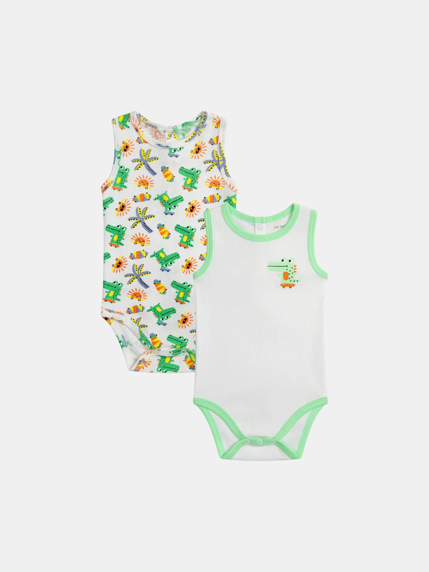 Lot de 2 bodies sans manches à motifs crocodiles pour bébé garçon