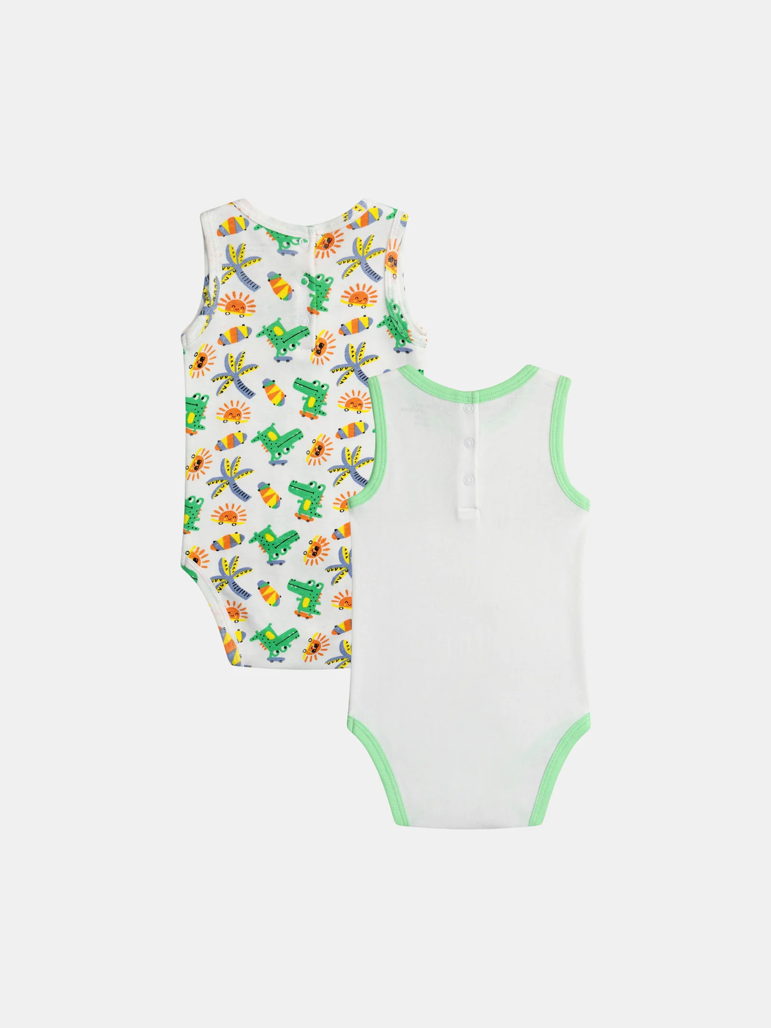 Lot de 2 bodies sans manches à motifs crocodiles pour bébé garçon - Image 5