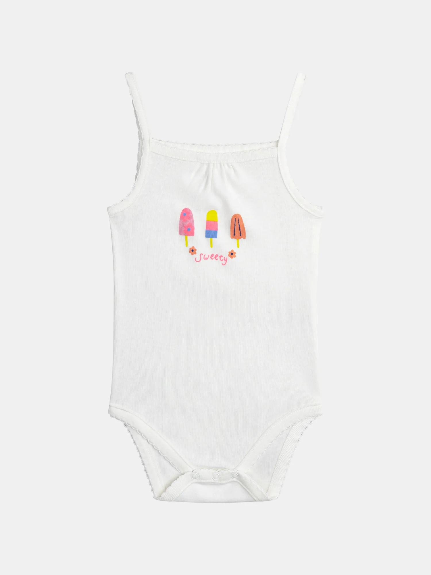 Lot de 2 bodies "SWEET & CHILL" à fines bretelles pour bébé fille - Image 2