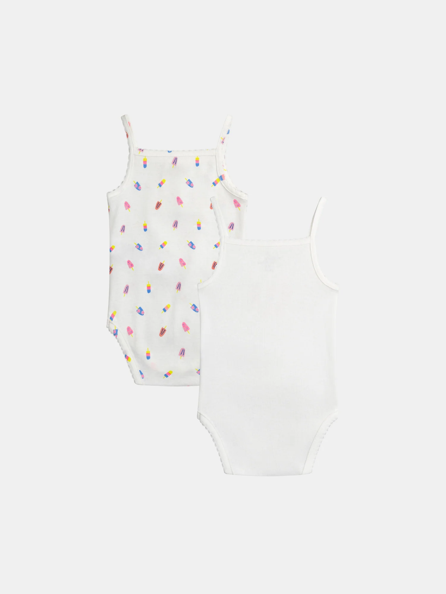 Lot de 2 bodies "SWEET & CHILL" à fines bretelles pour bébé fille - Image 5