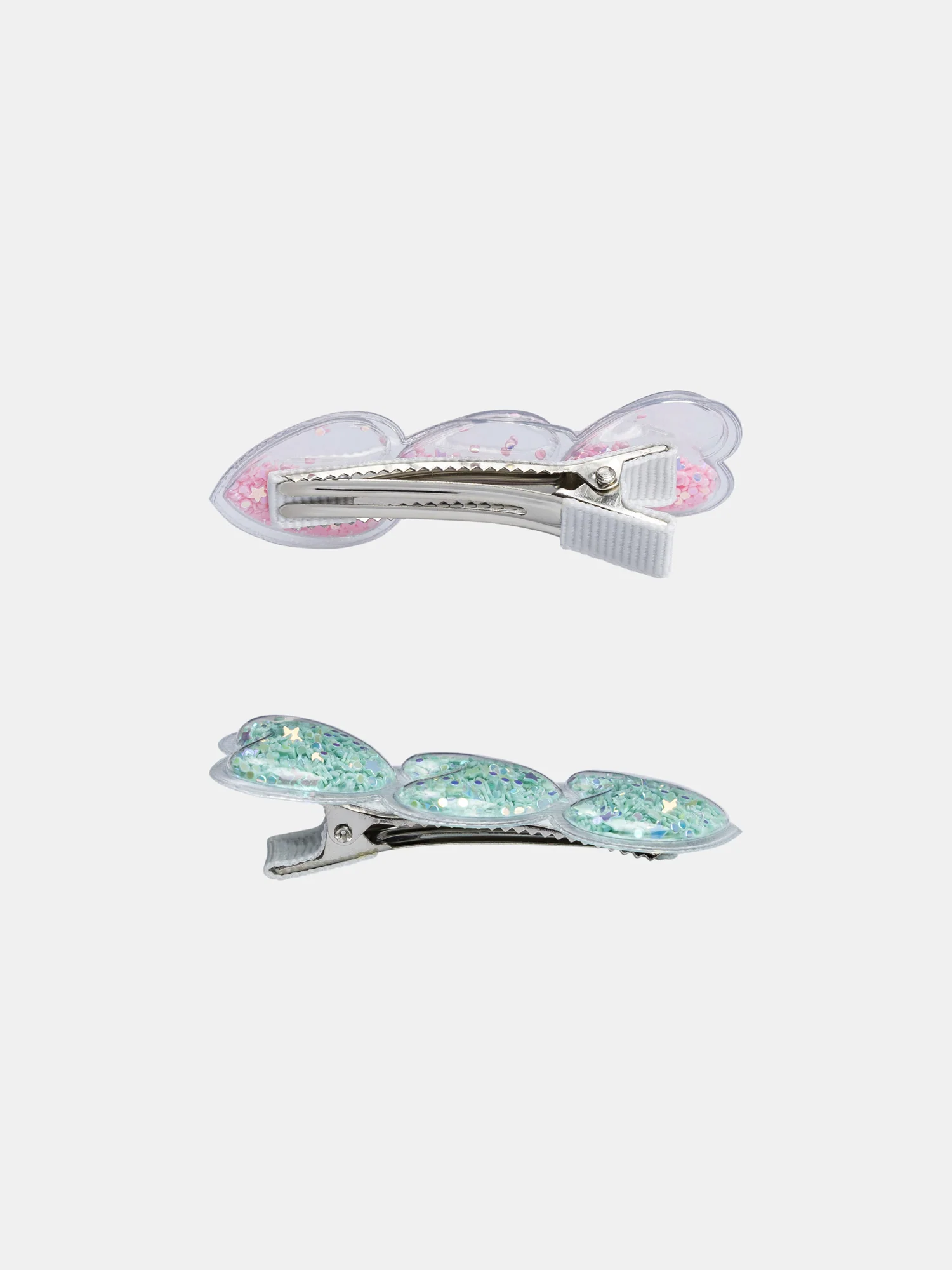 Lot de 3 barrettes coeurs pailletés pour fille - Image 2