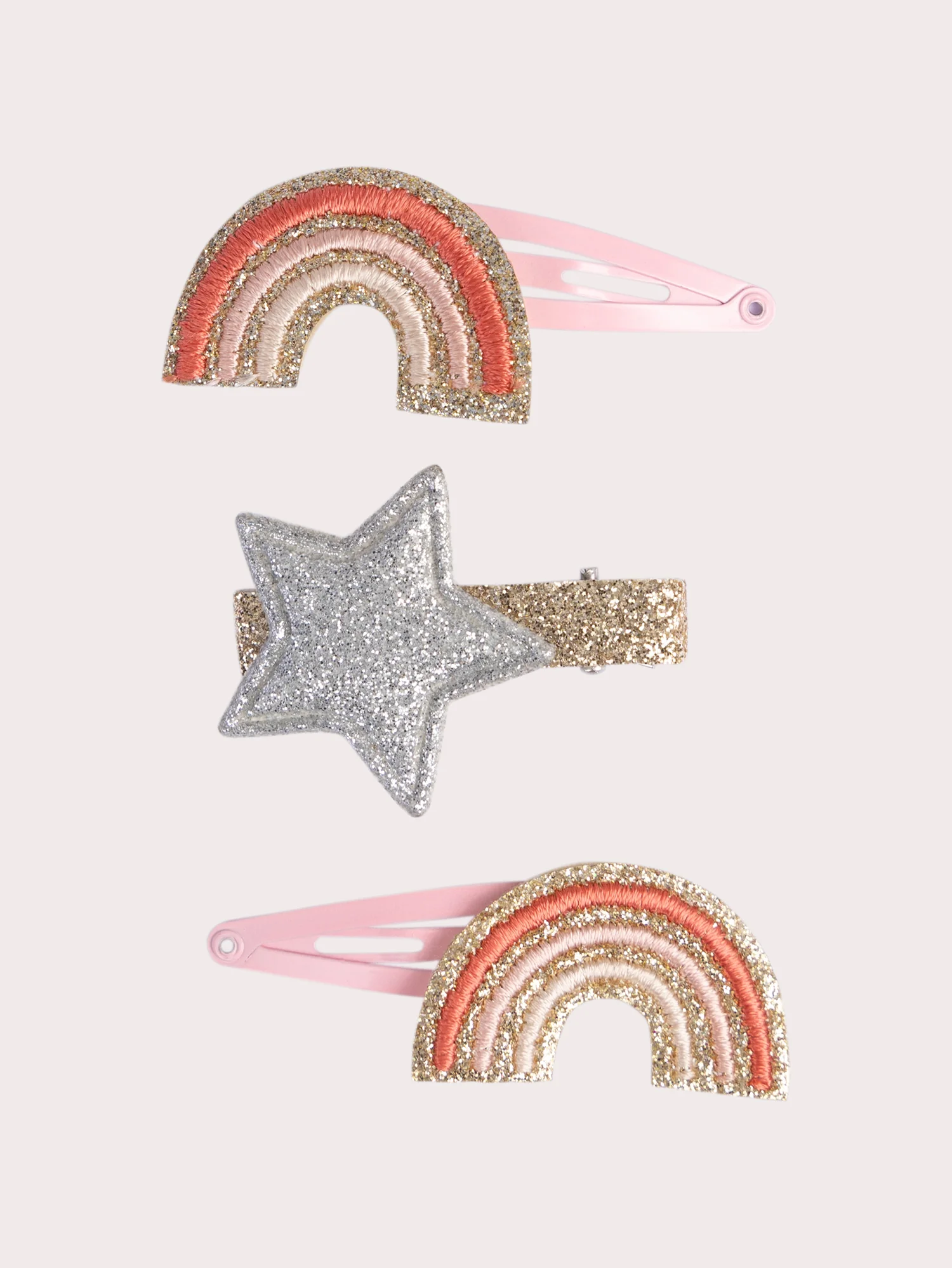 Lot de 3 barrettes étoile et arc-en-ciel pour fille