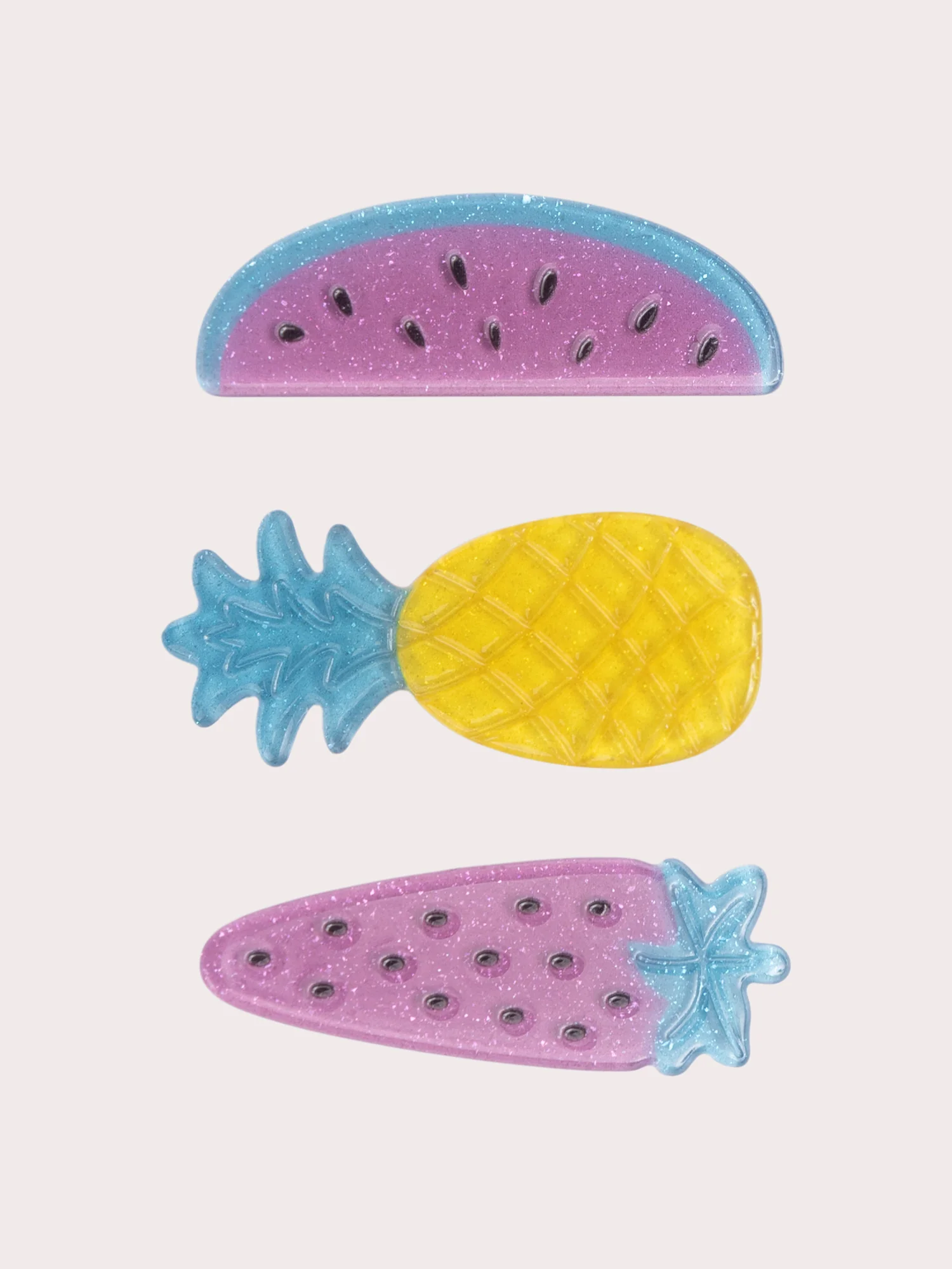 Lot de 3 barrettes fruits pour fille