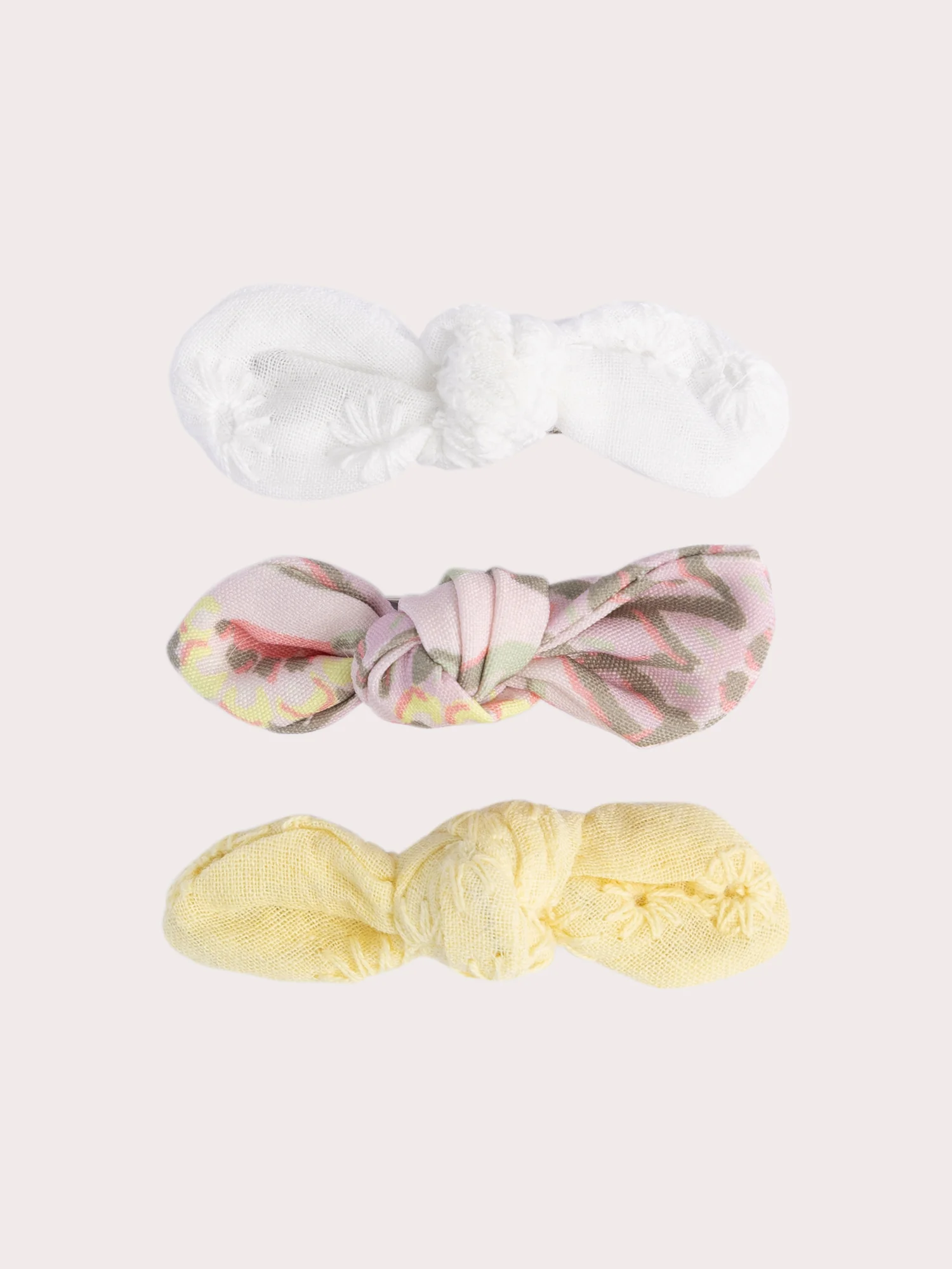 Lot de 3 barrettes nœud pour fille