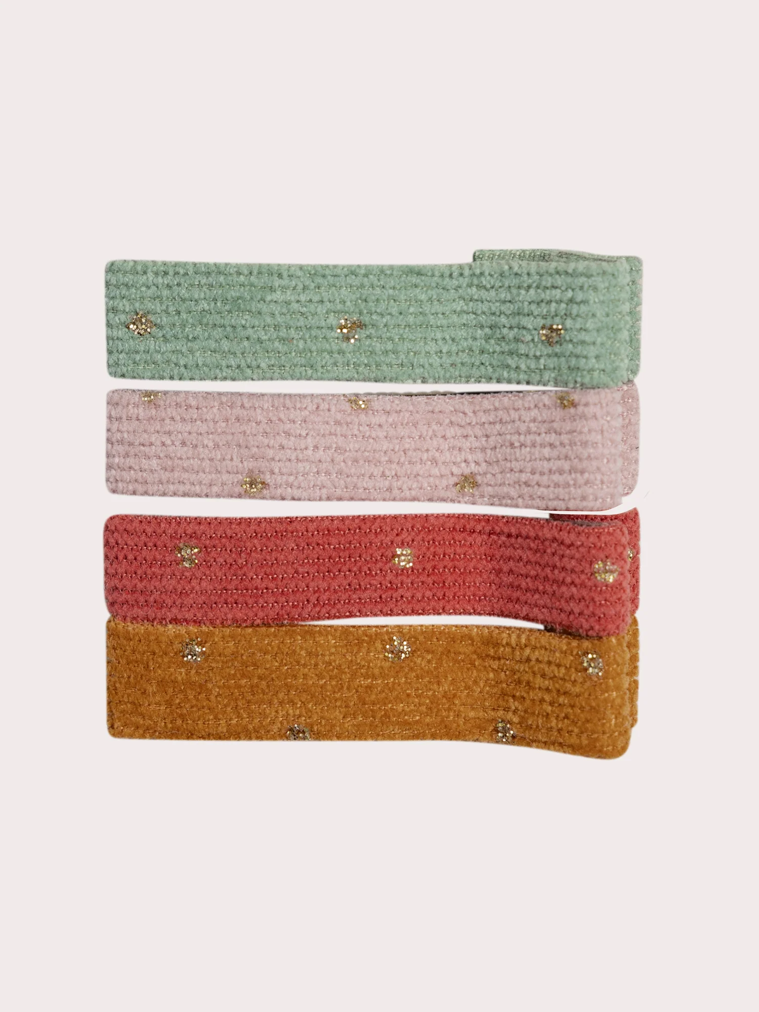 Lot de 4 barrettes en velours brillantes pour fille
