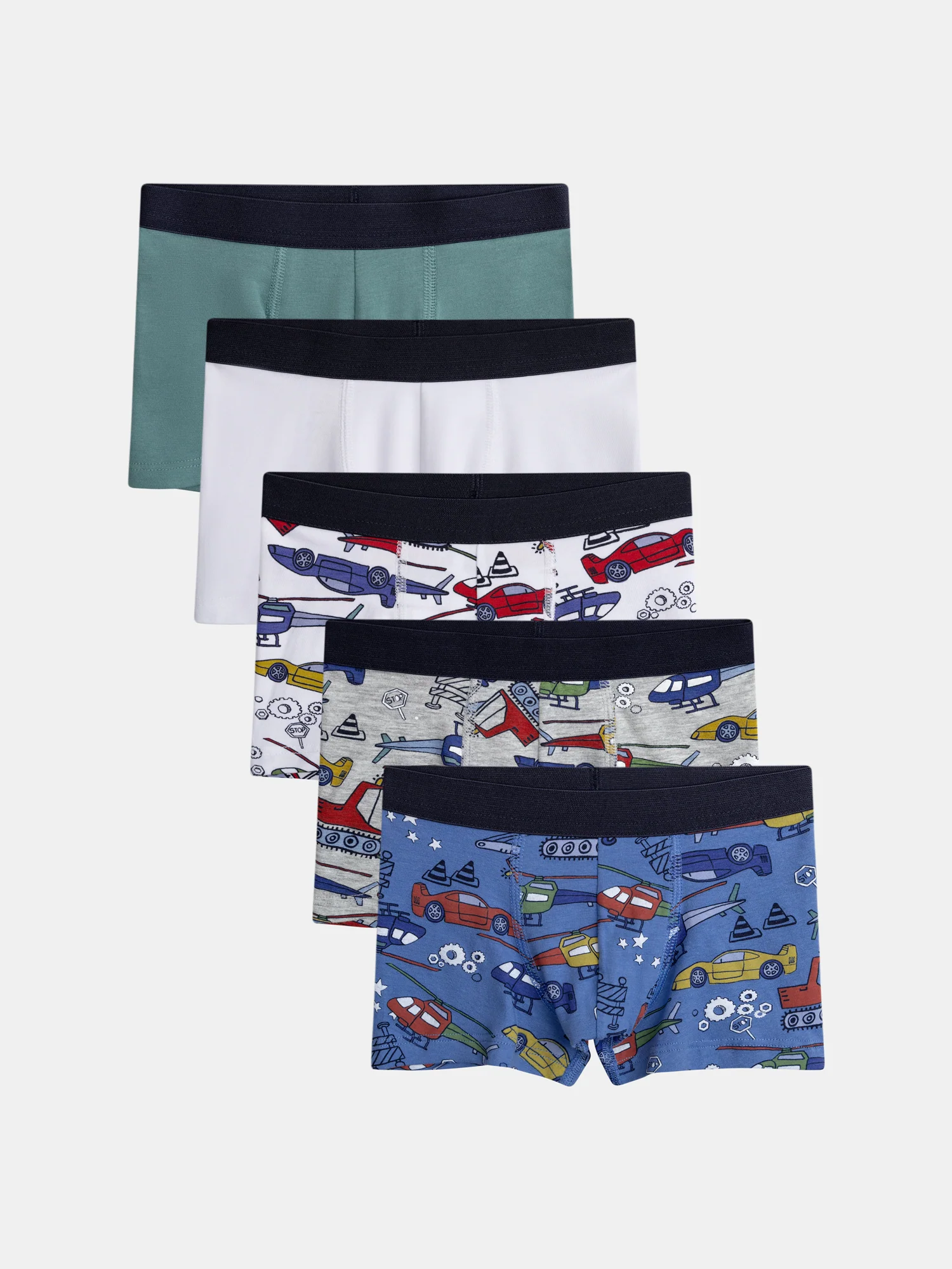 Lot de 5 boxers  "Transport"  pour enfant garçon