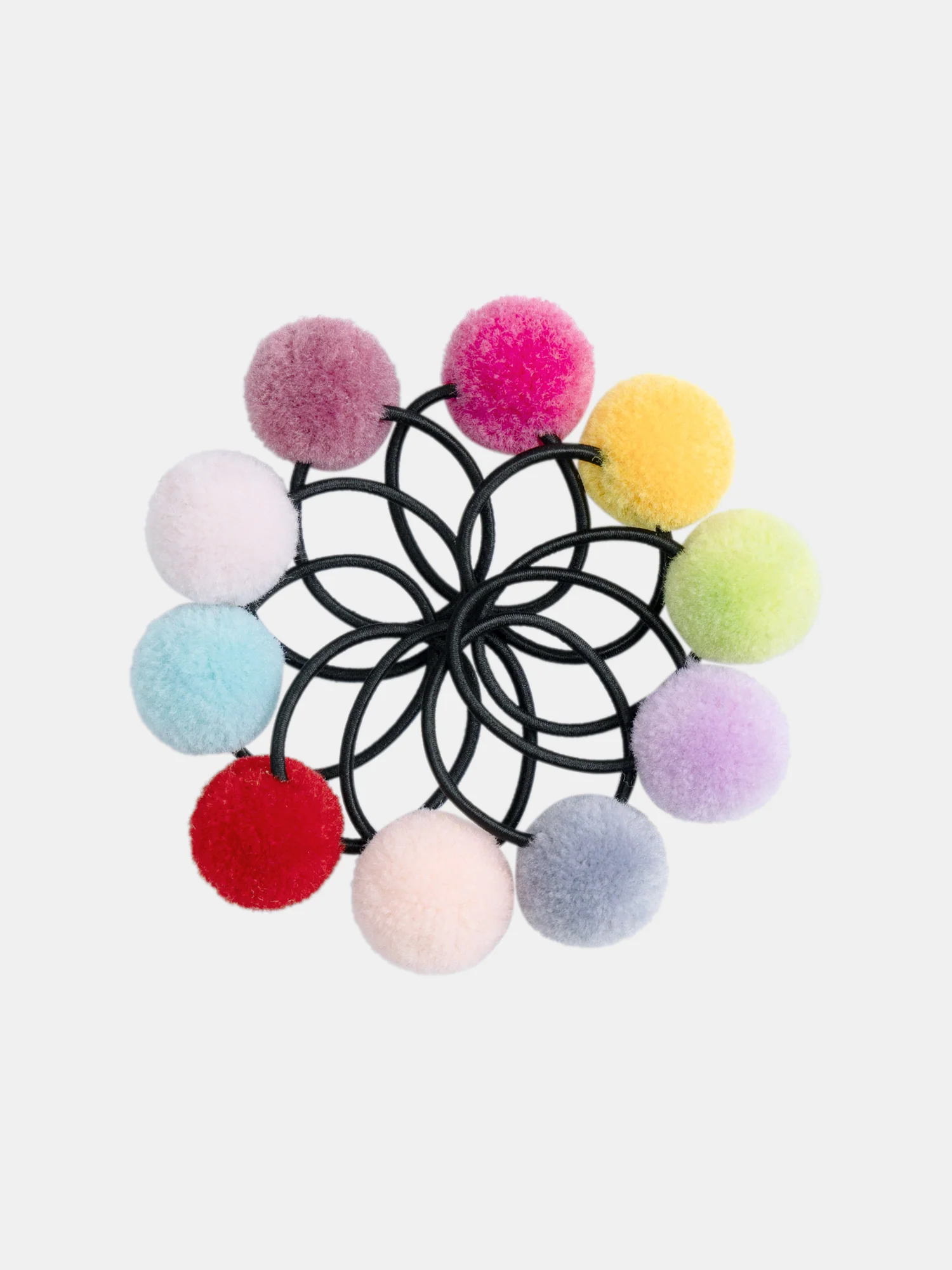 Lot de minis élastiques pompoms pour fille