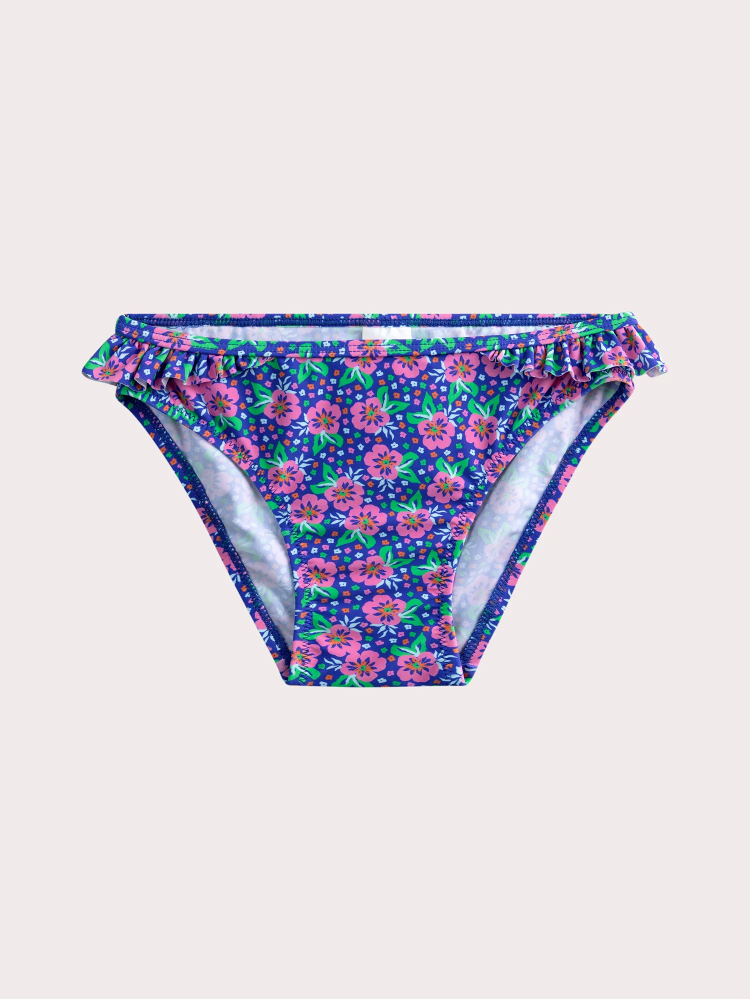 Maillot de bain 2 pieces bleu imprimé fleuri pour fille - Image 5