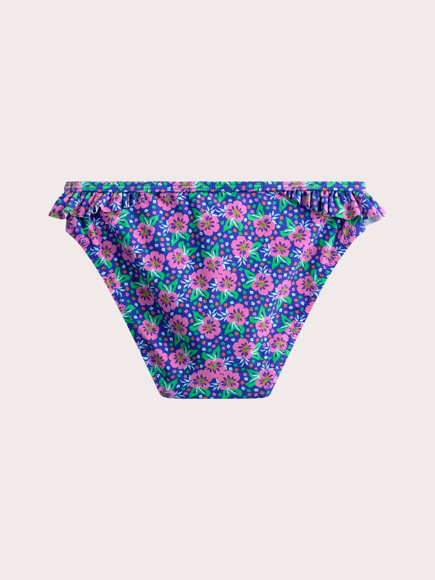 Maillot de bain 2 pieces bleu imprimé fleuri pour fille - Image 6