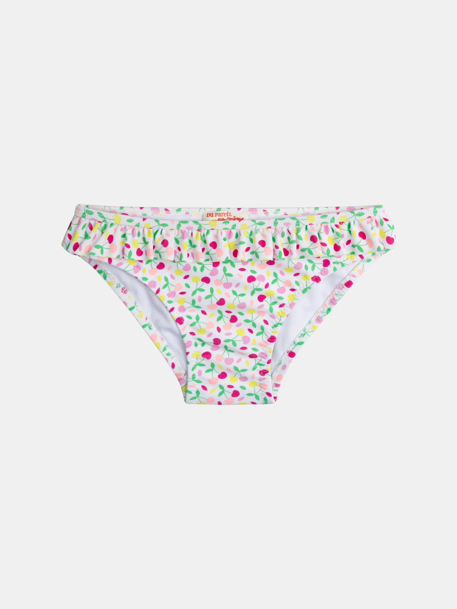 Maillot de bain 2 pièces écru imprimé cerises pour fille - Image 5
