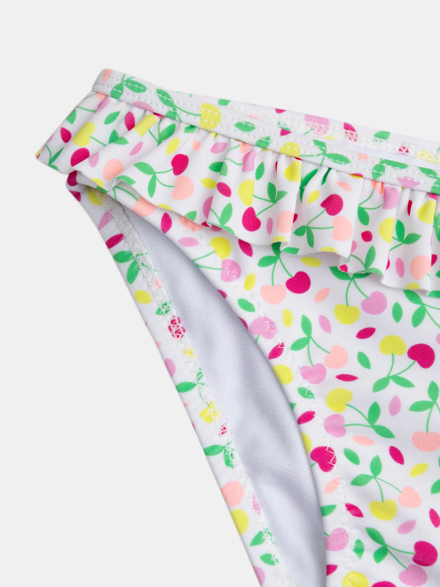 Maillot de bain 2 pièces écru imprimé cerises pour fille - Image 6