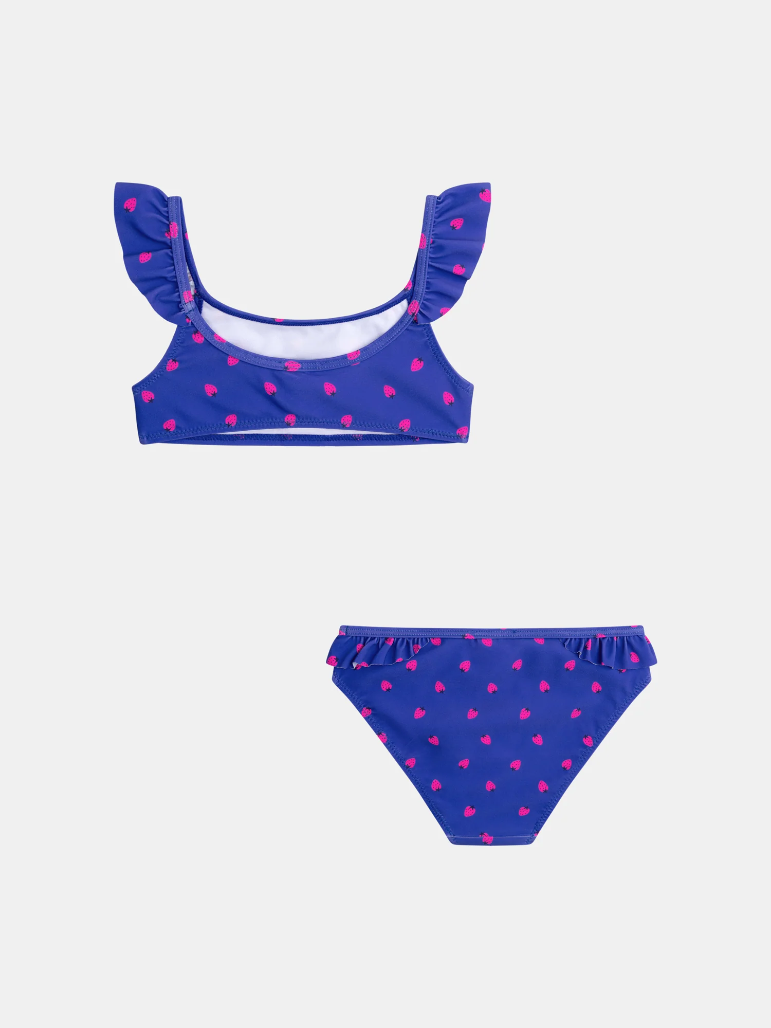 Maillot de bain bleu  2 pièces imprimé fraise pour fille - Image 10