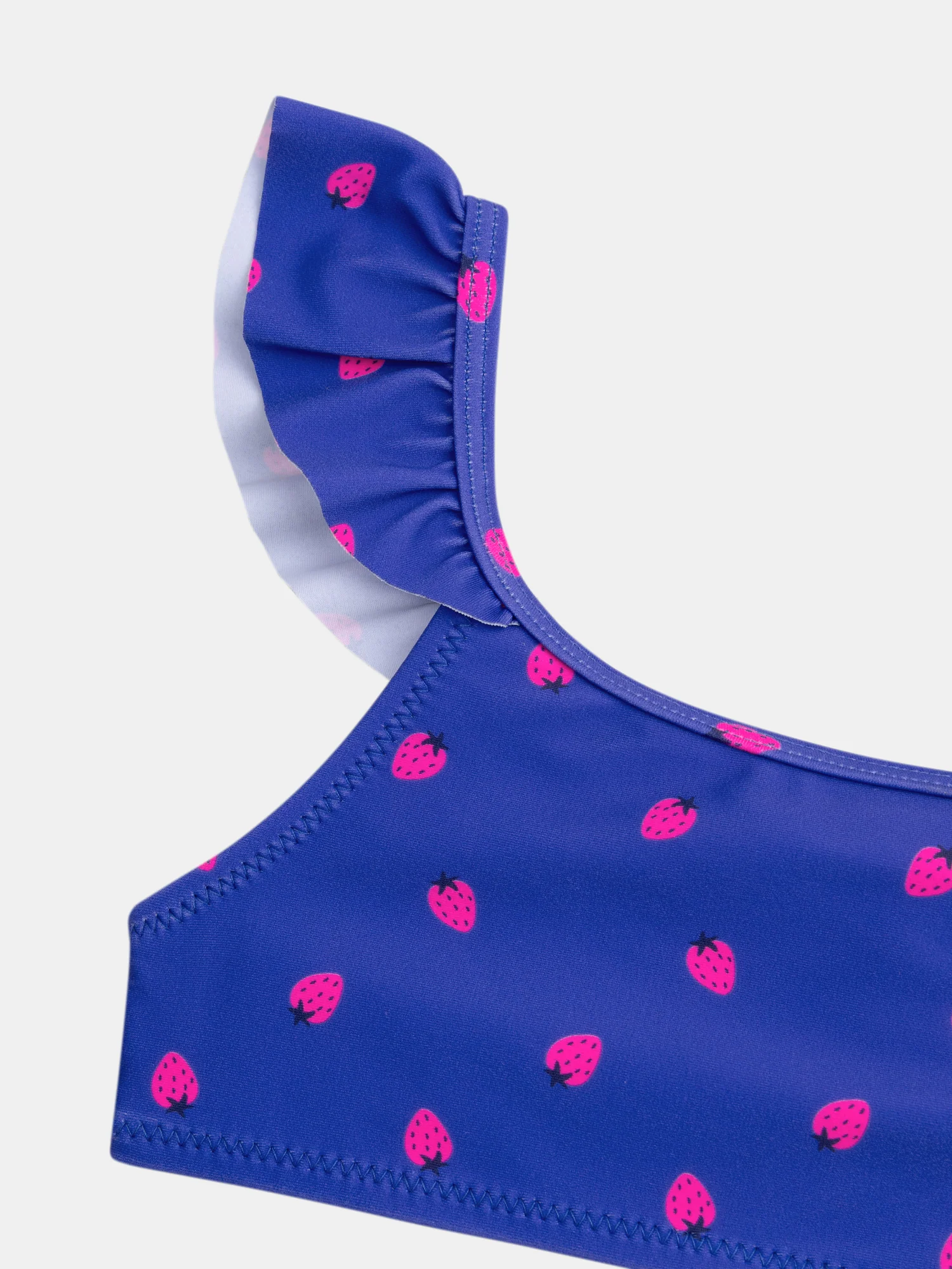 Maillot de bain bleu  2 pièces imprimé fraise pour fille - Image 5