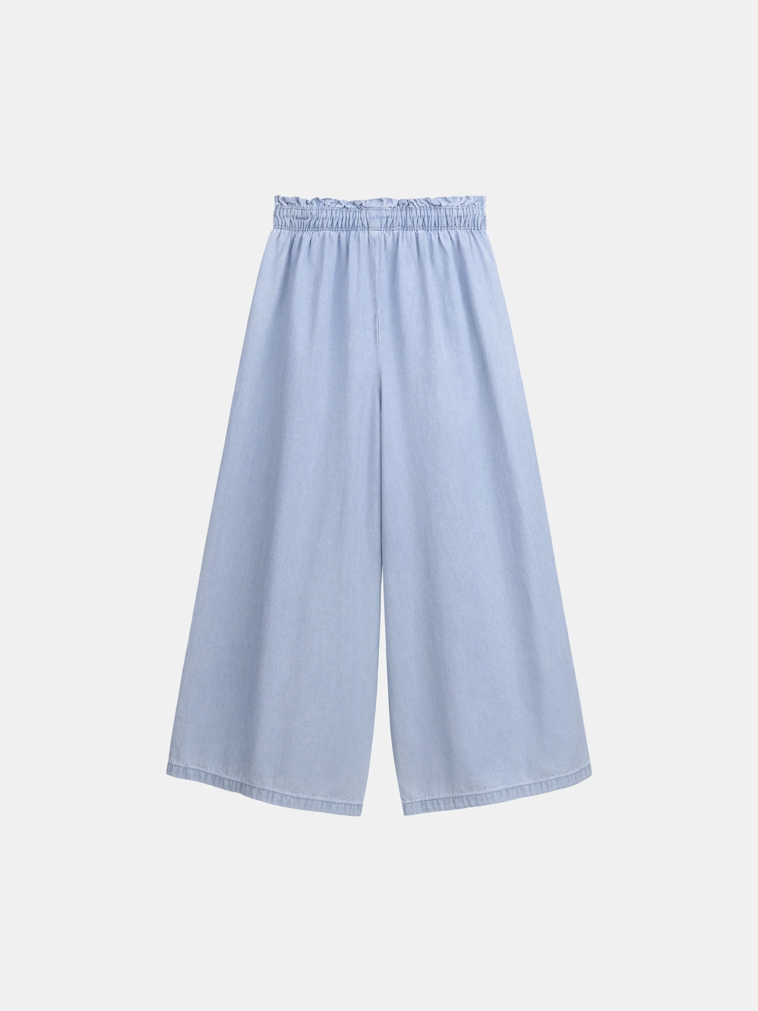 Pantalon bleu à broderies florales pour fille - Image 4