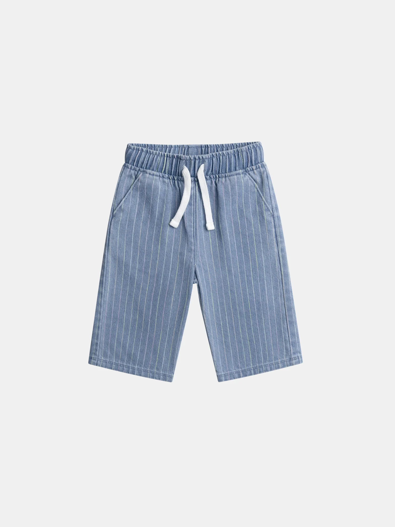 Pantalon en denim léger à rayures pour bébé fille