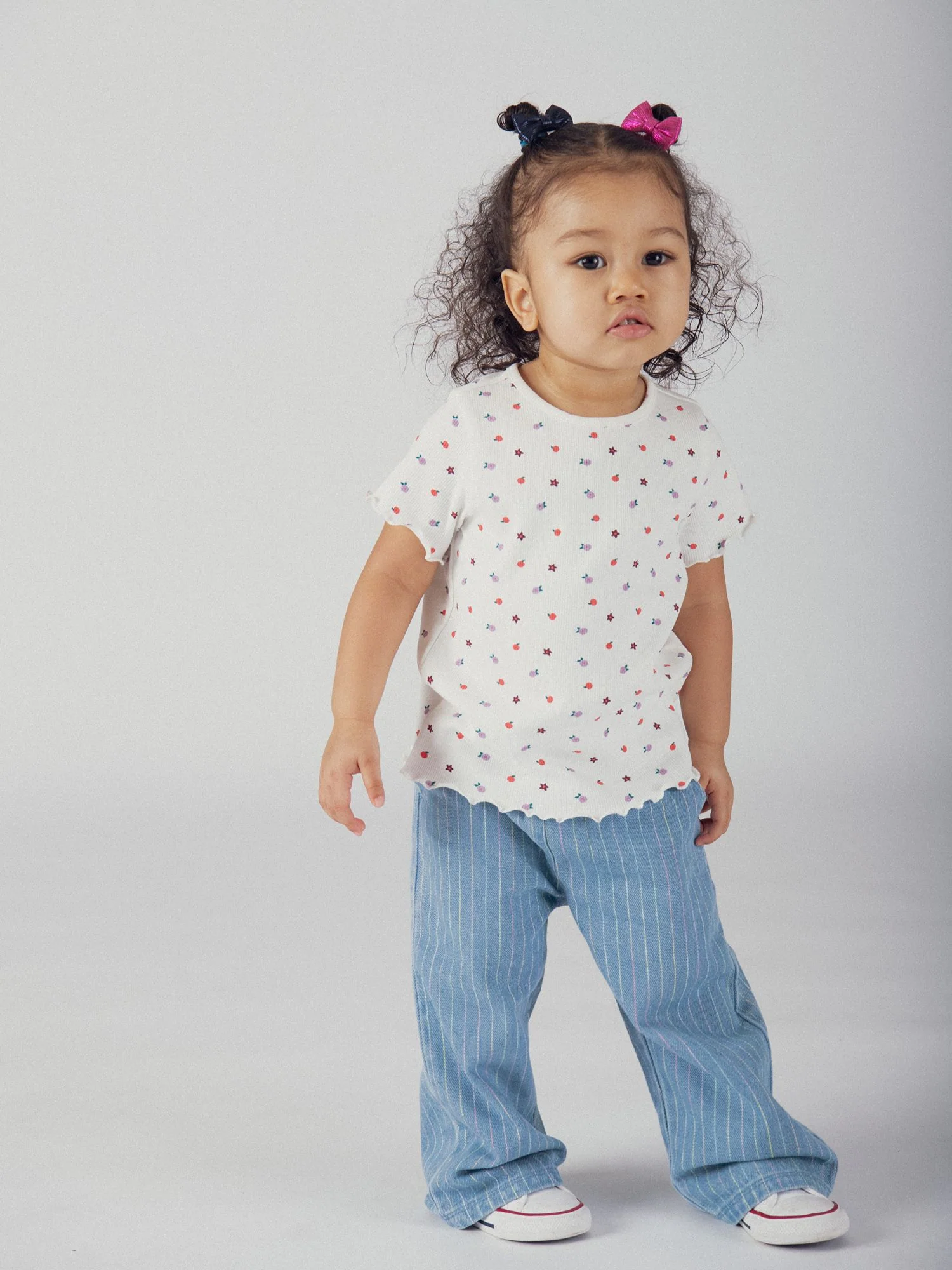 Pantalon en denim léger à rayures pour bébé fille - Image 2