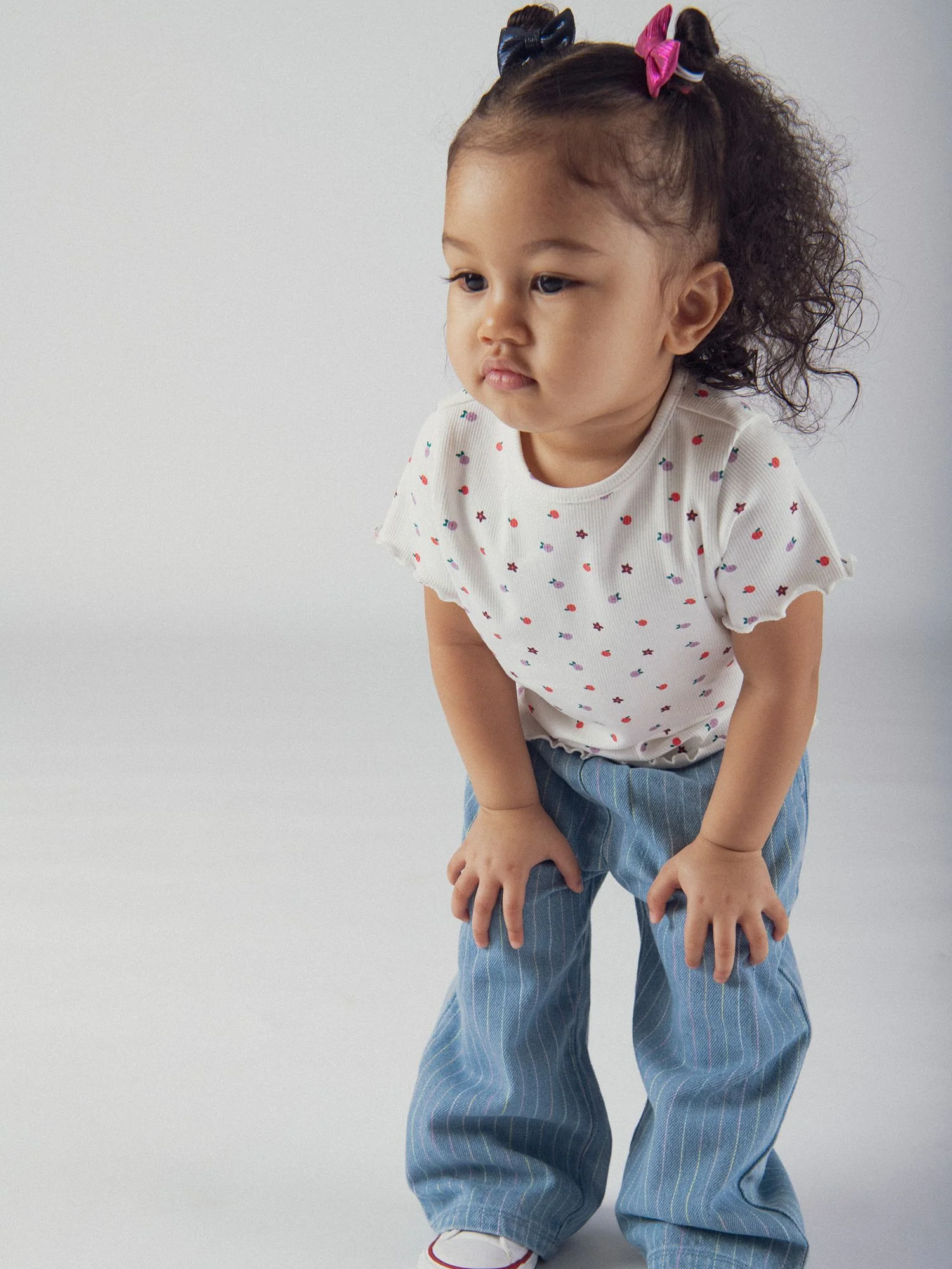Pantalon en denim léger à rayures pour bébé fille - Image 3