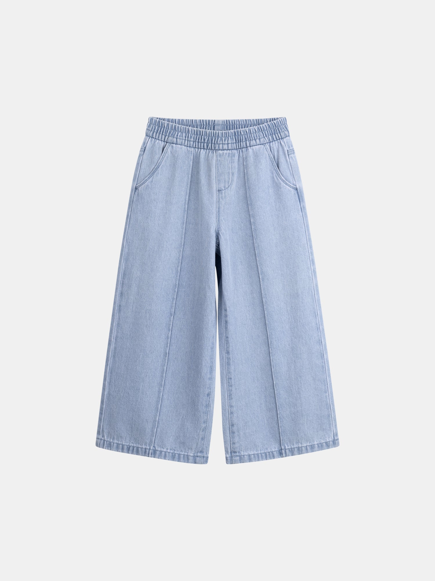 Pantalon en denim bleu clair à poches pour fille