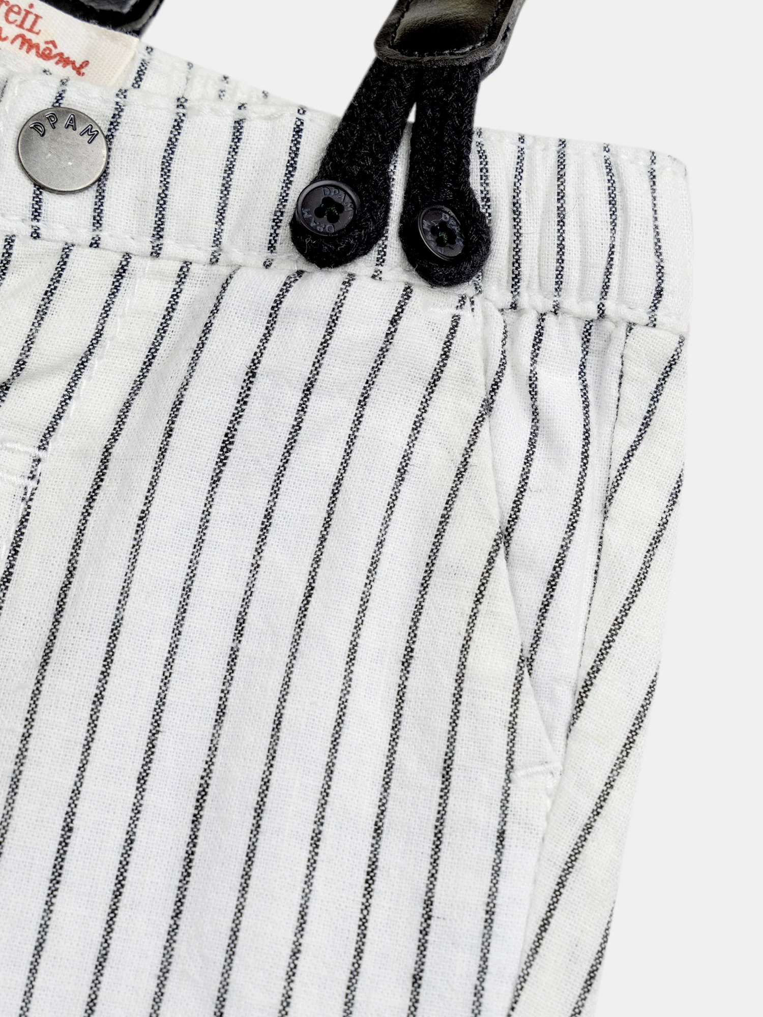 Pantalon à rayures avec bretelles amovibles pour bébé garçon - Image 2