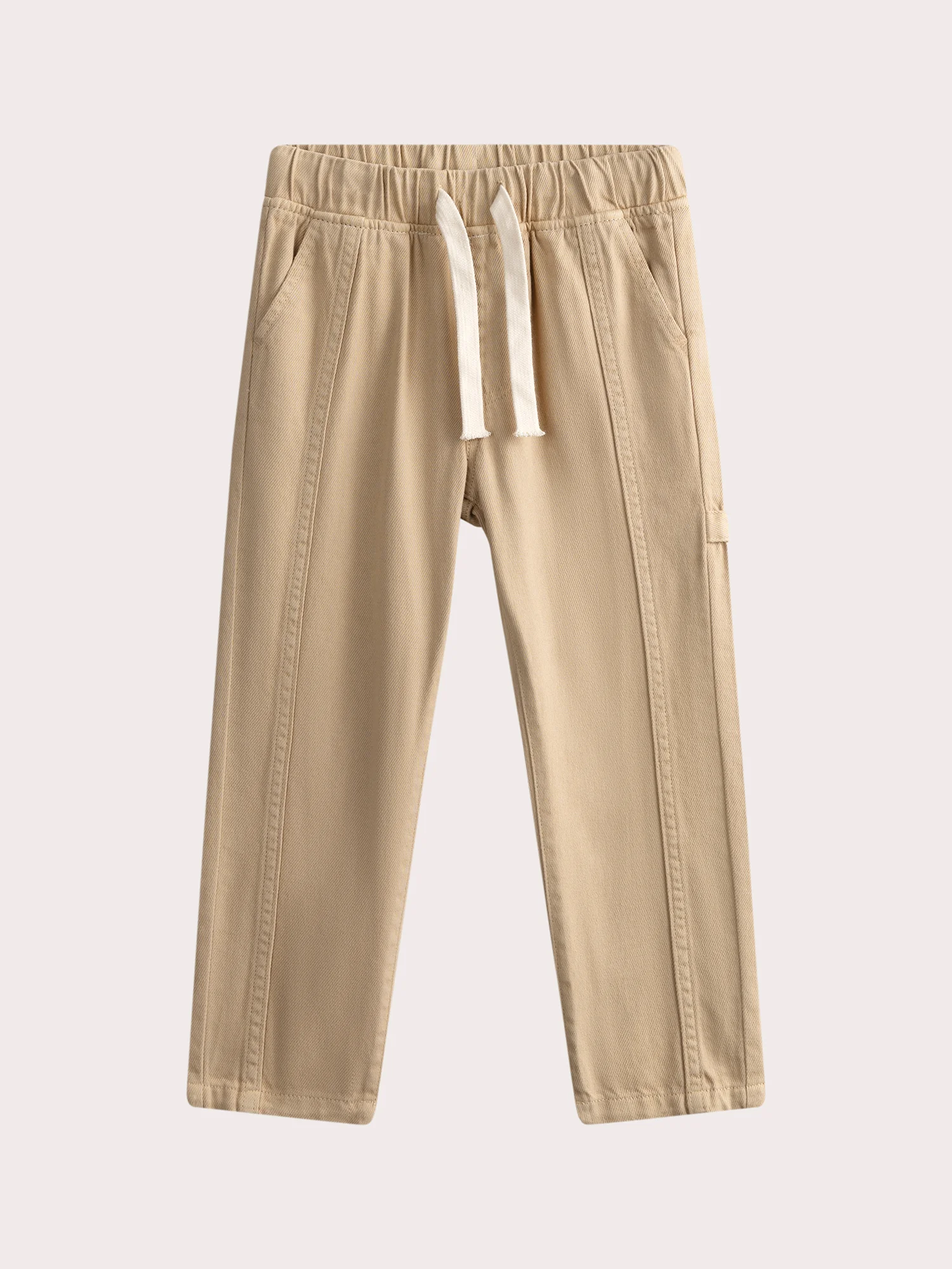 Pantalon beige coupe loose