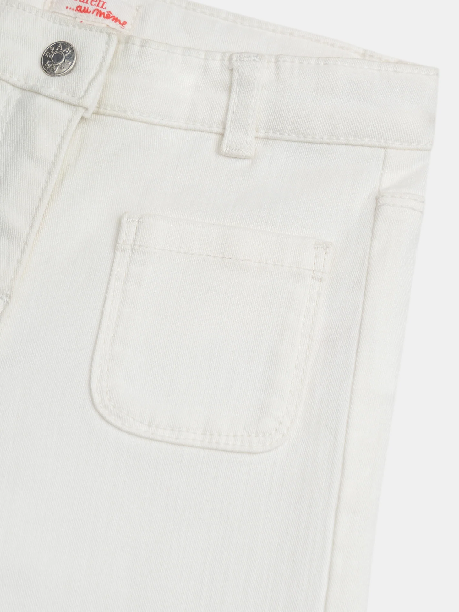 Pantalon blanc cassé à poches pour fille - Image 4