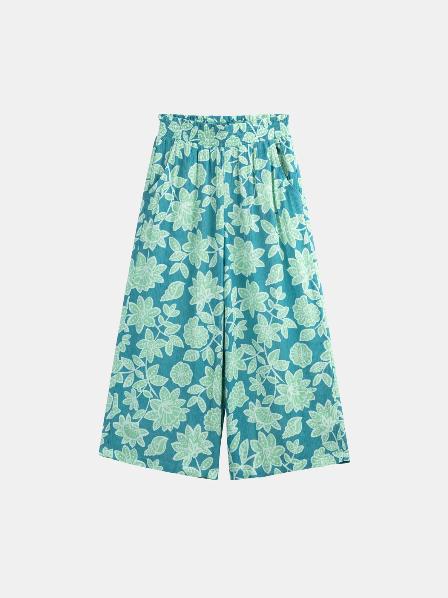 Pantalon bleu imprimé floral pour fille