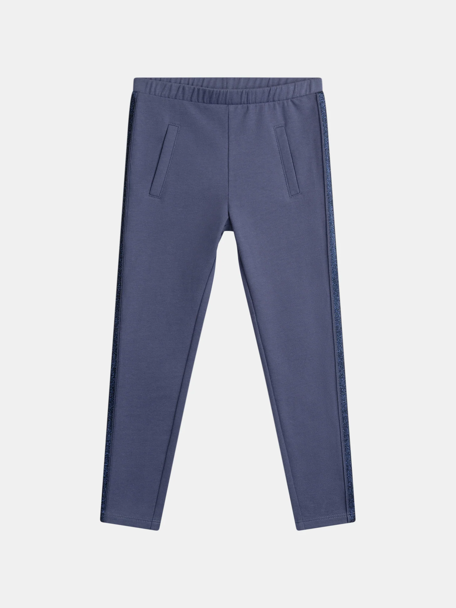 Pantalon bleu à bandes pailletées pour fille