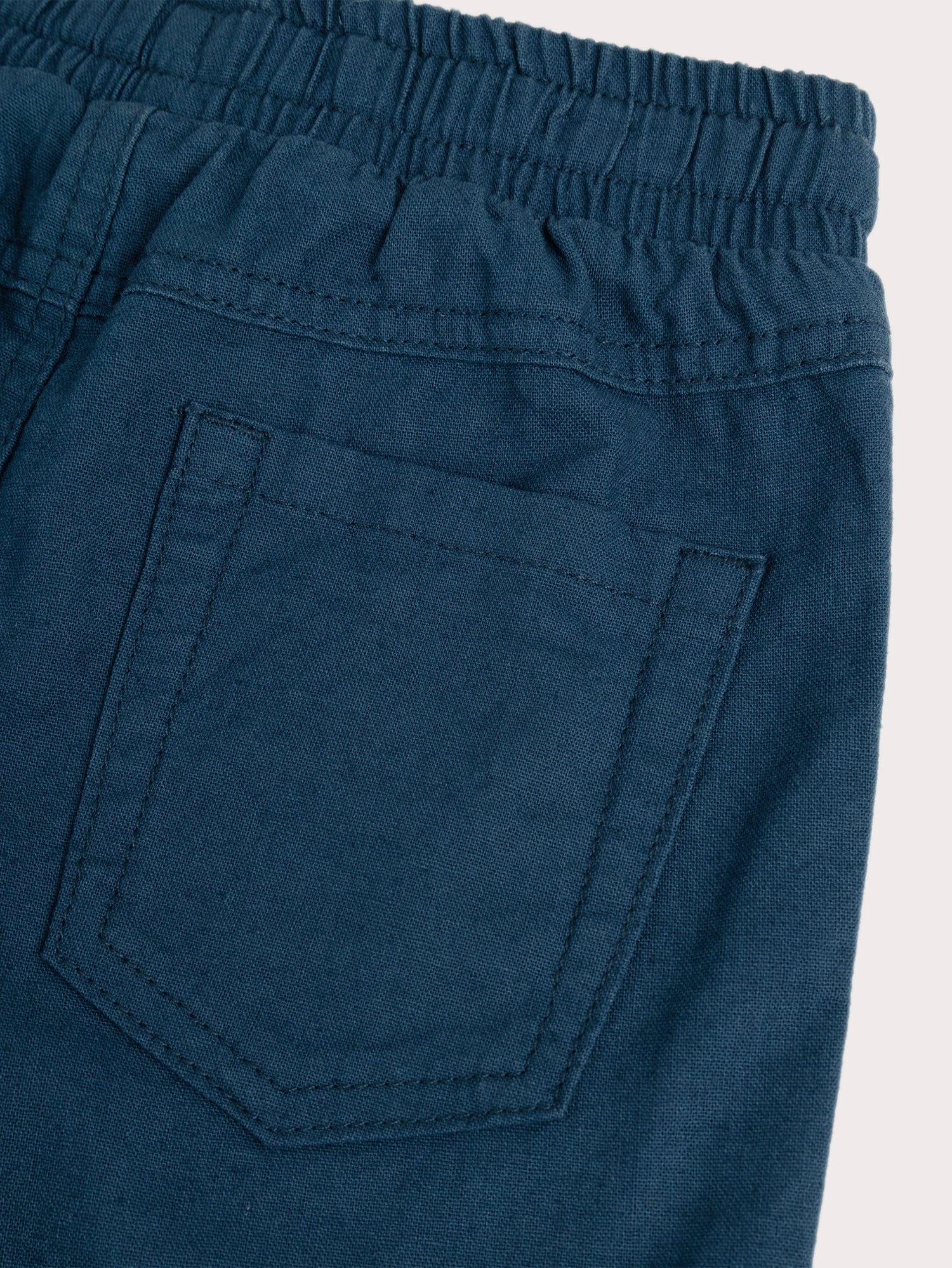 Pantalon bleu en coton et lin - Image 3