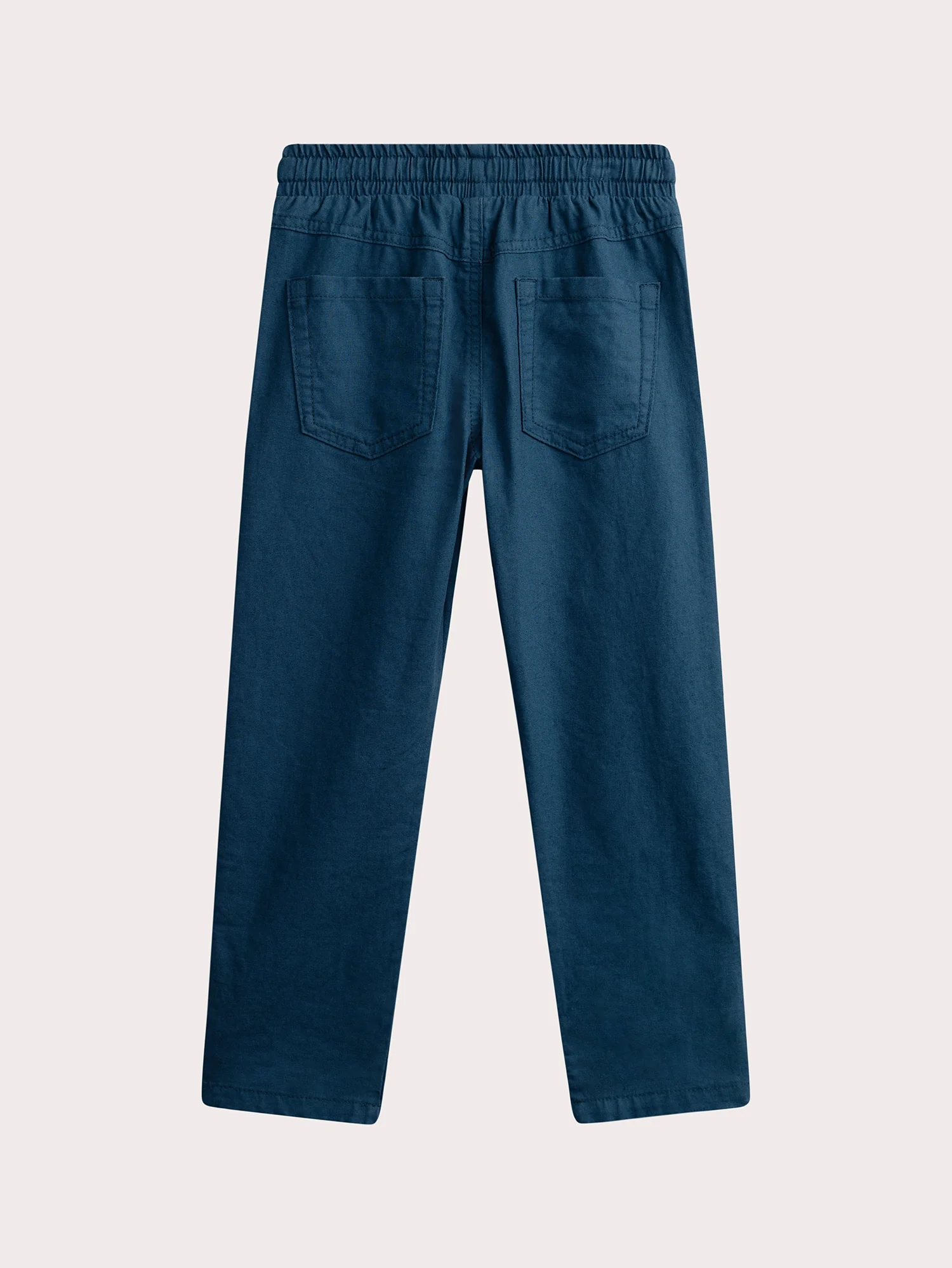 Pantalon bleu en coton et lin - Image 4