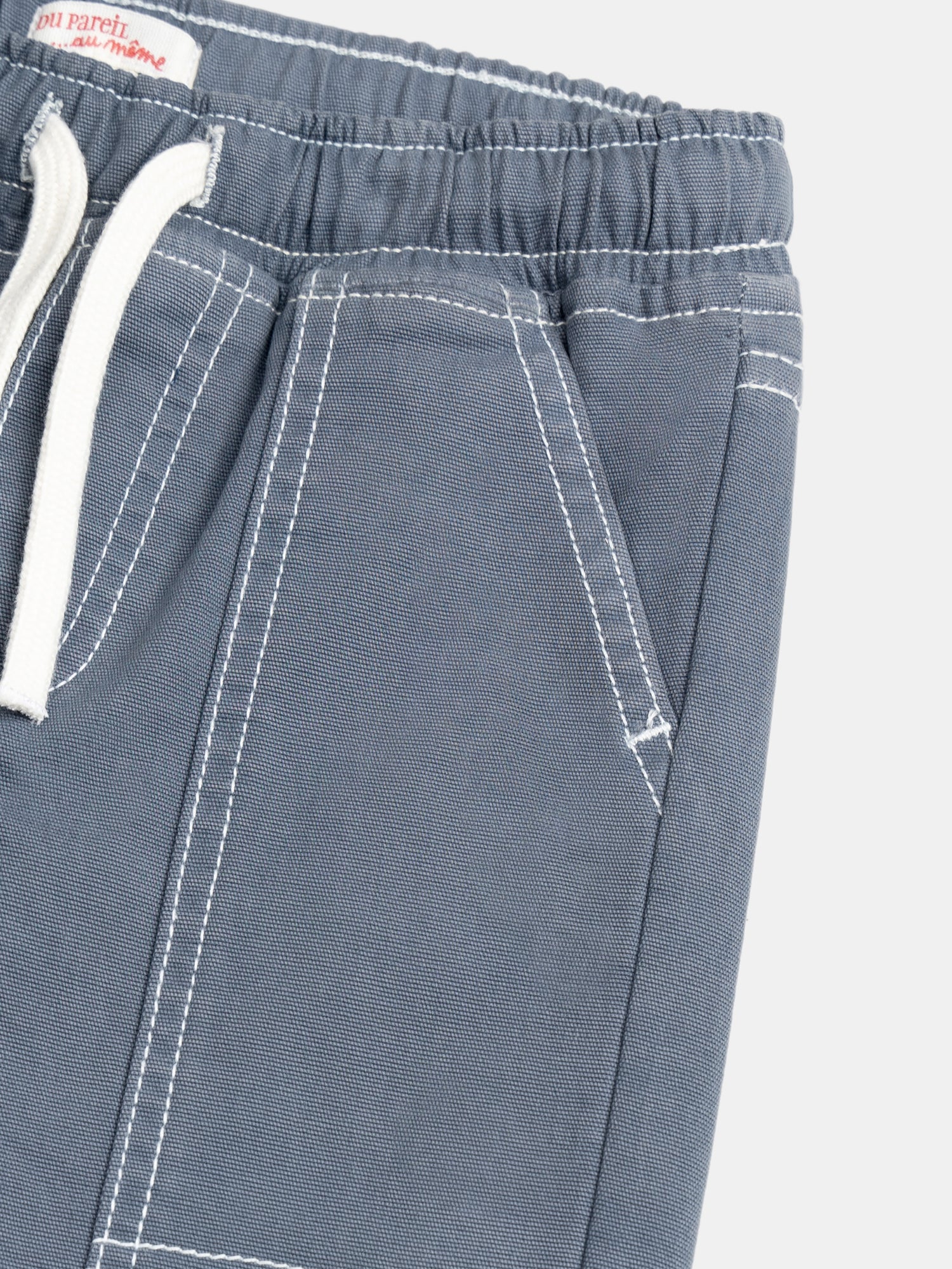 Pantalon bleu foncé à coutures contrastées pour garçon - Image 3