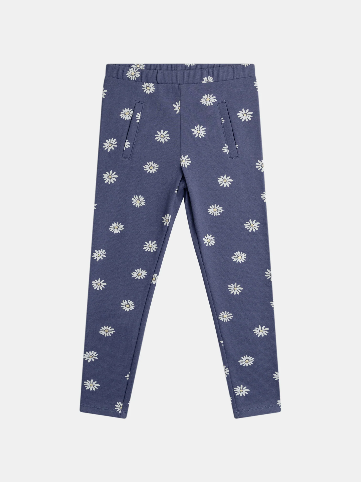 Pantalon bleu imprimé fleurs pour fille