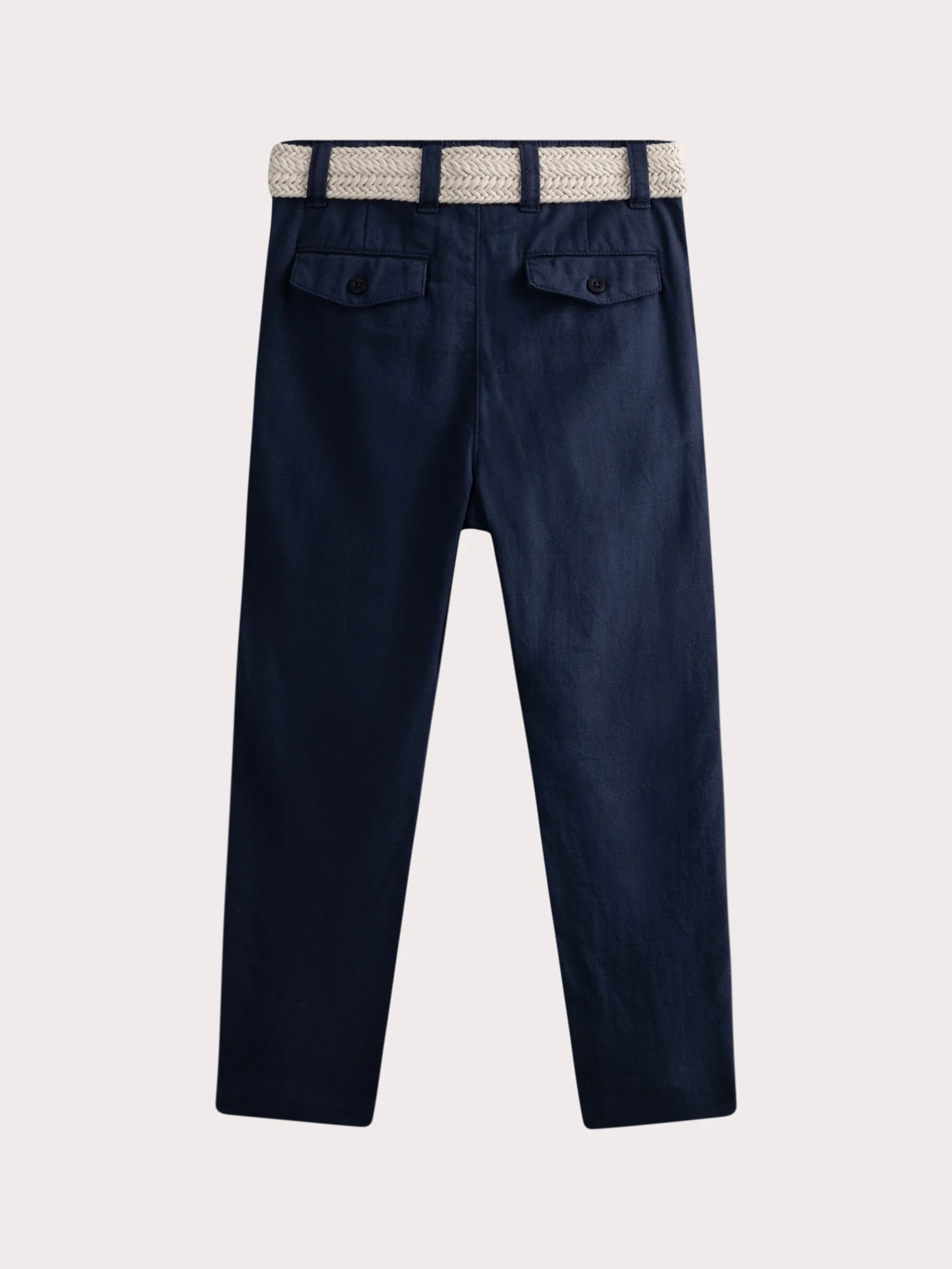 Pantalon chino bleu nuit  avec ceinture - Image 4