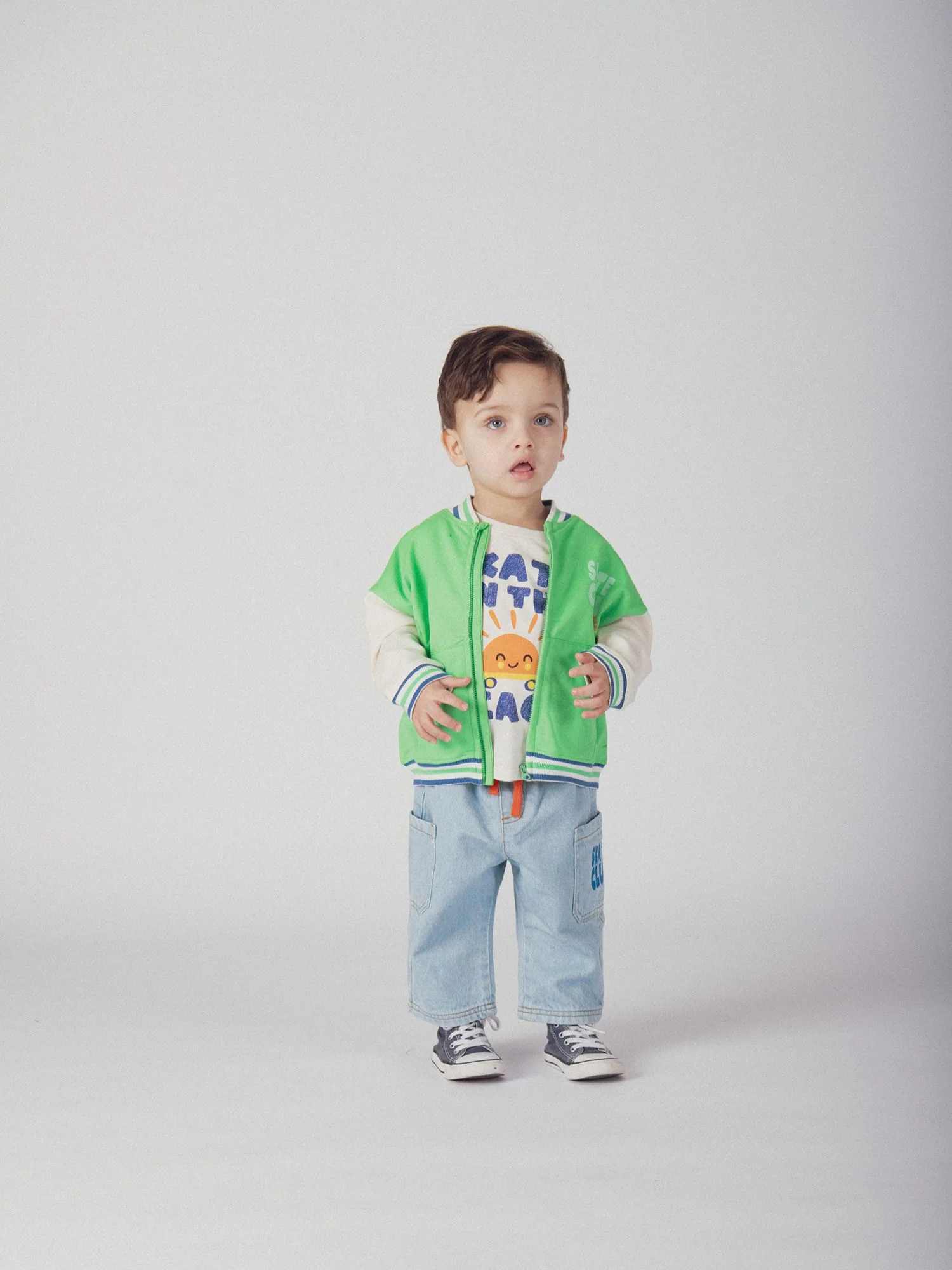 Pantalon denim clair à cordon "Skate Party" pour bébé garçon - Image 2