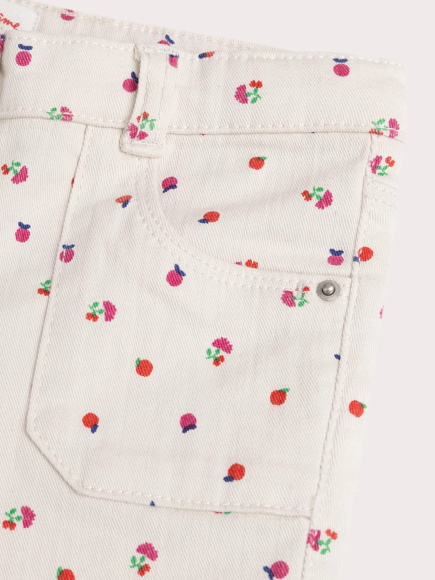 Pantalon écru imprimé multicolore - Image 2