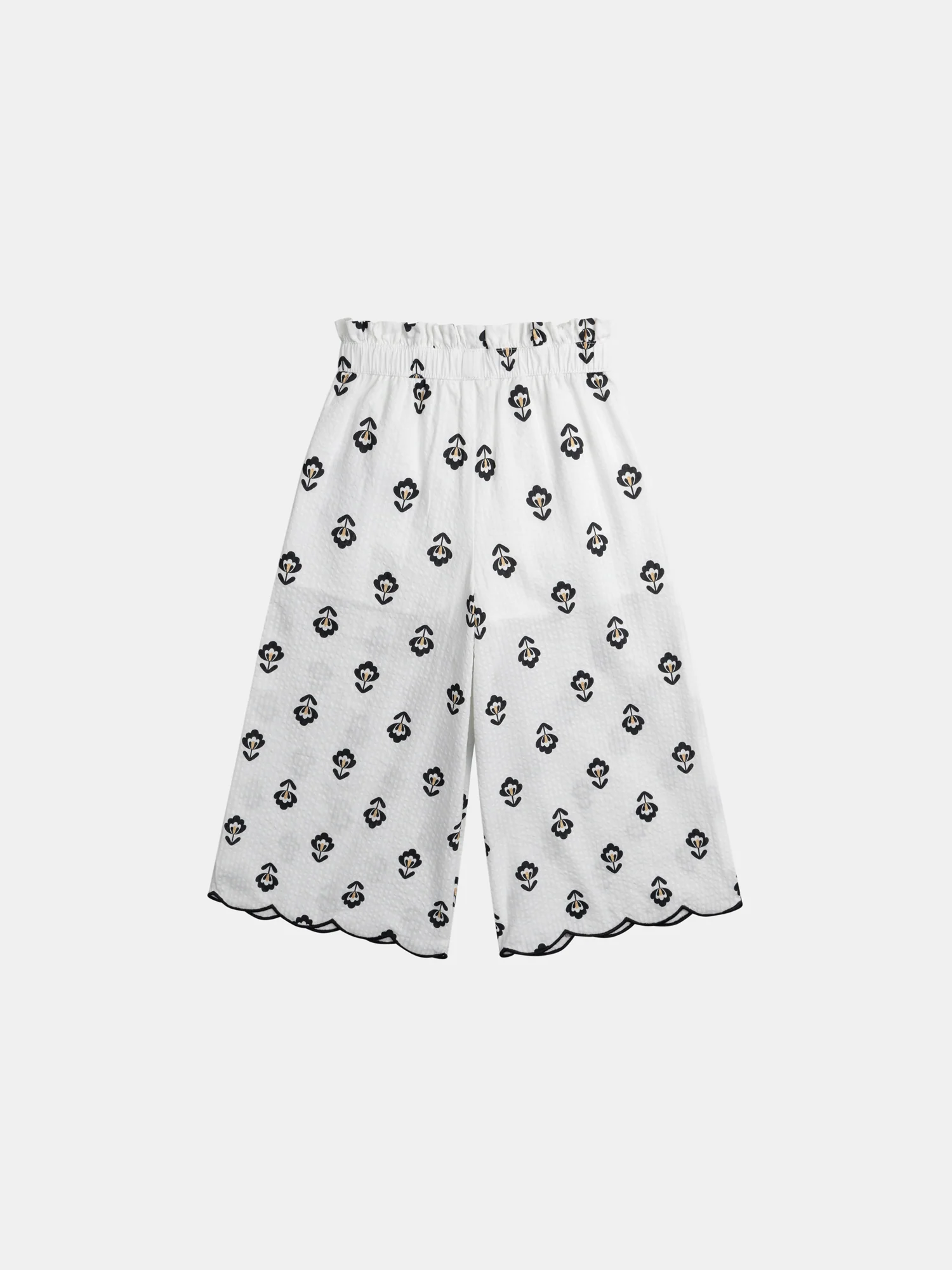 Pantalon écrue à imprimé fleurs pour fille