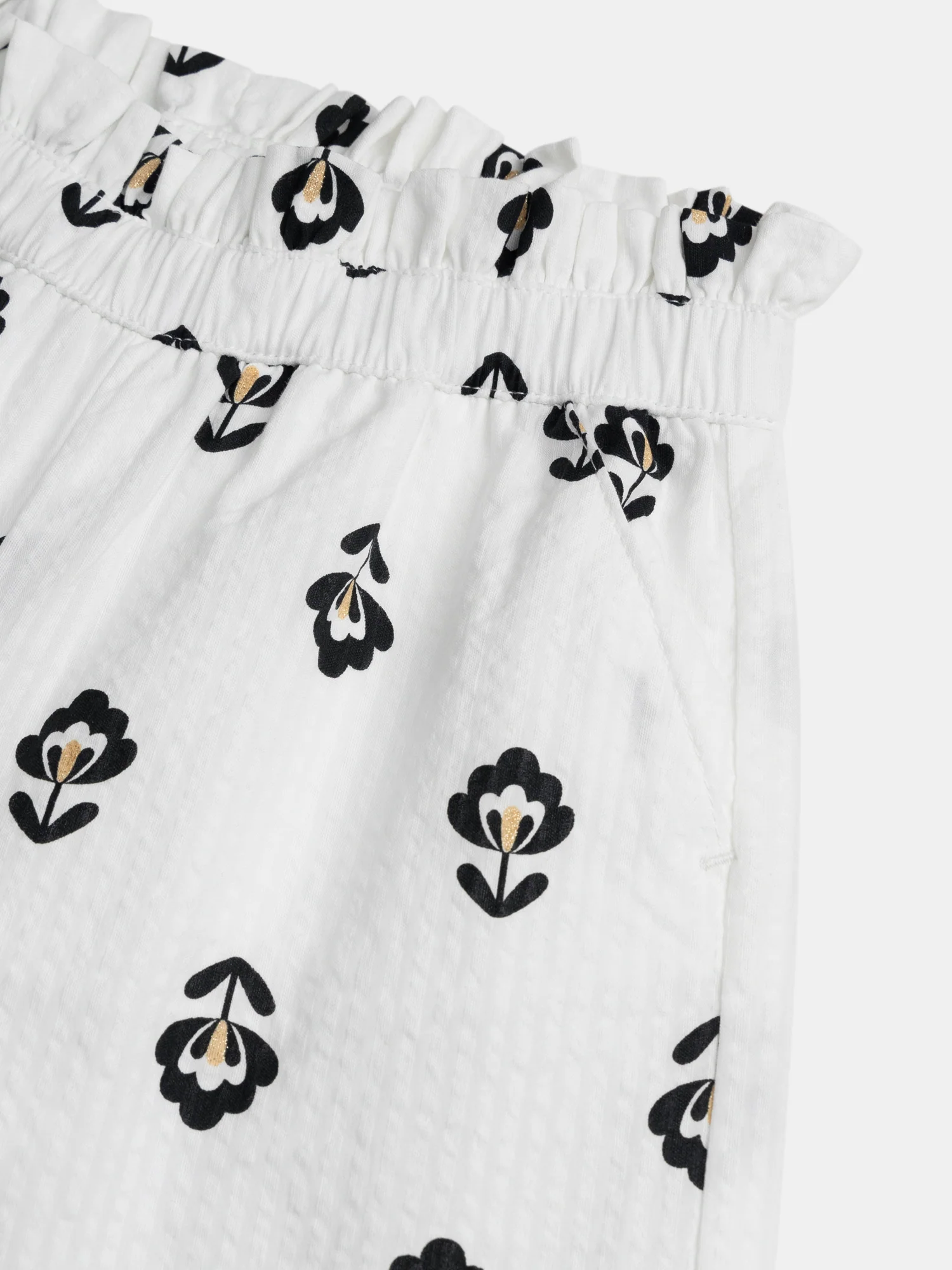 Pantalon écrue à imprimé fleurs pour fille - Image 3