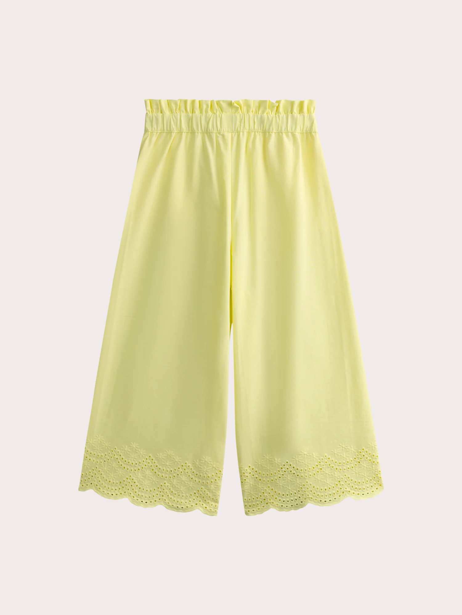 Pantalon jaune finitions broderies anglaises - Image 4