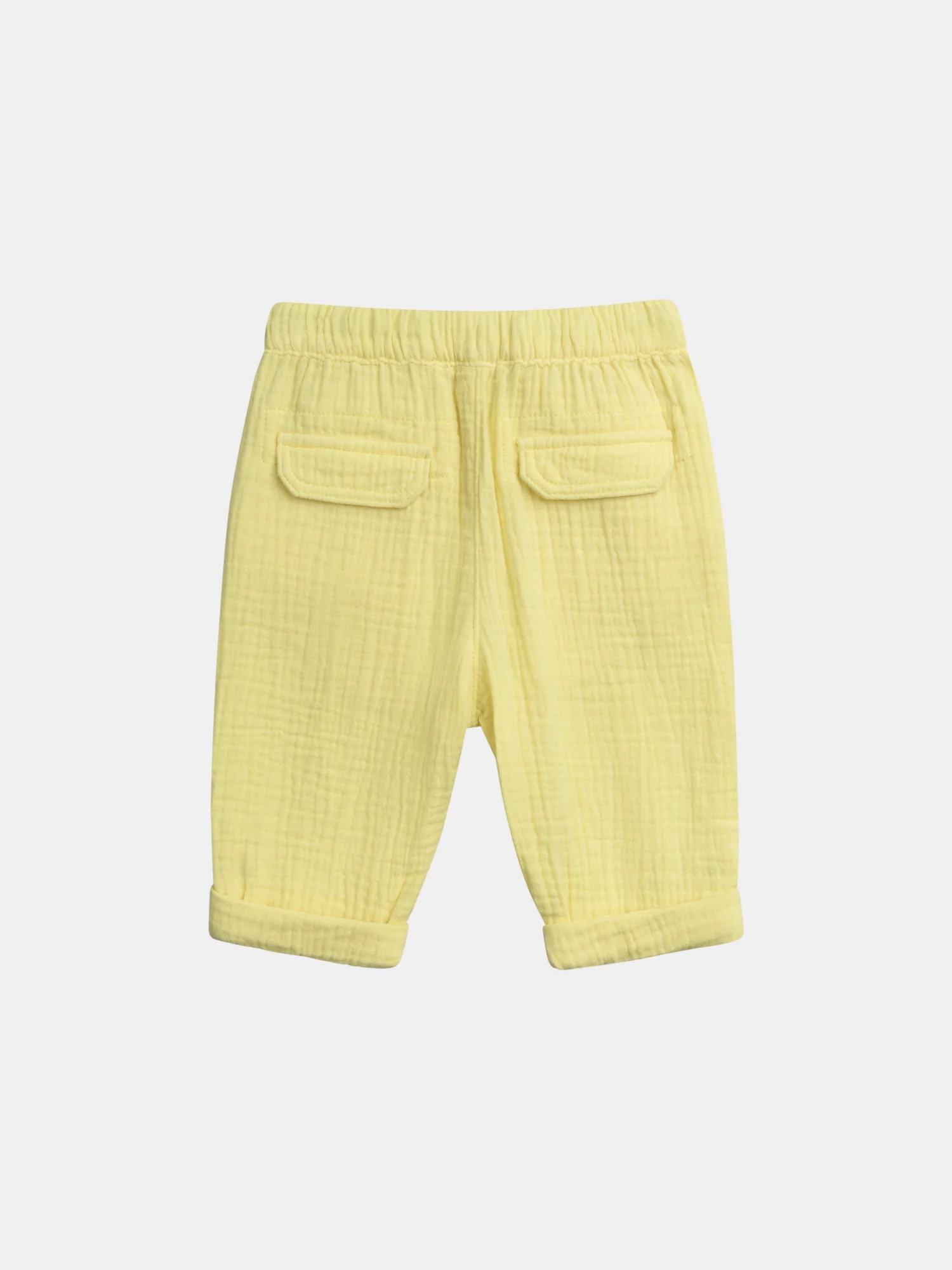 Pantalon jaune pâle avec revers ajustables pour bébé garçon - Image 3