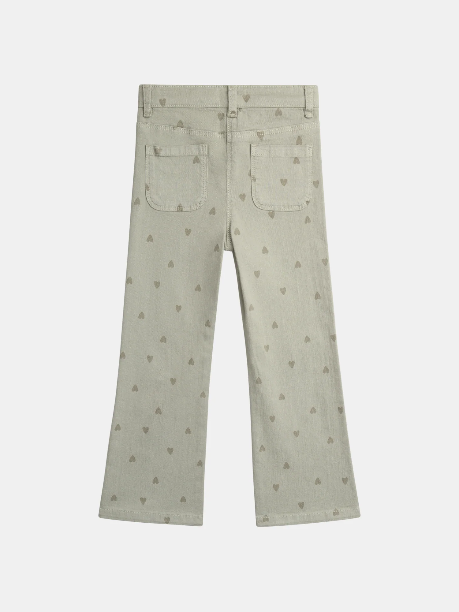 Pantalon kaki imprimé cœur pour fille - Image 4