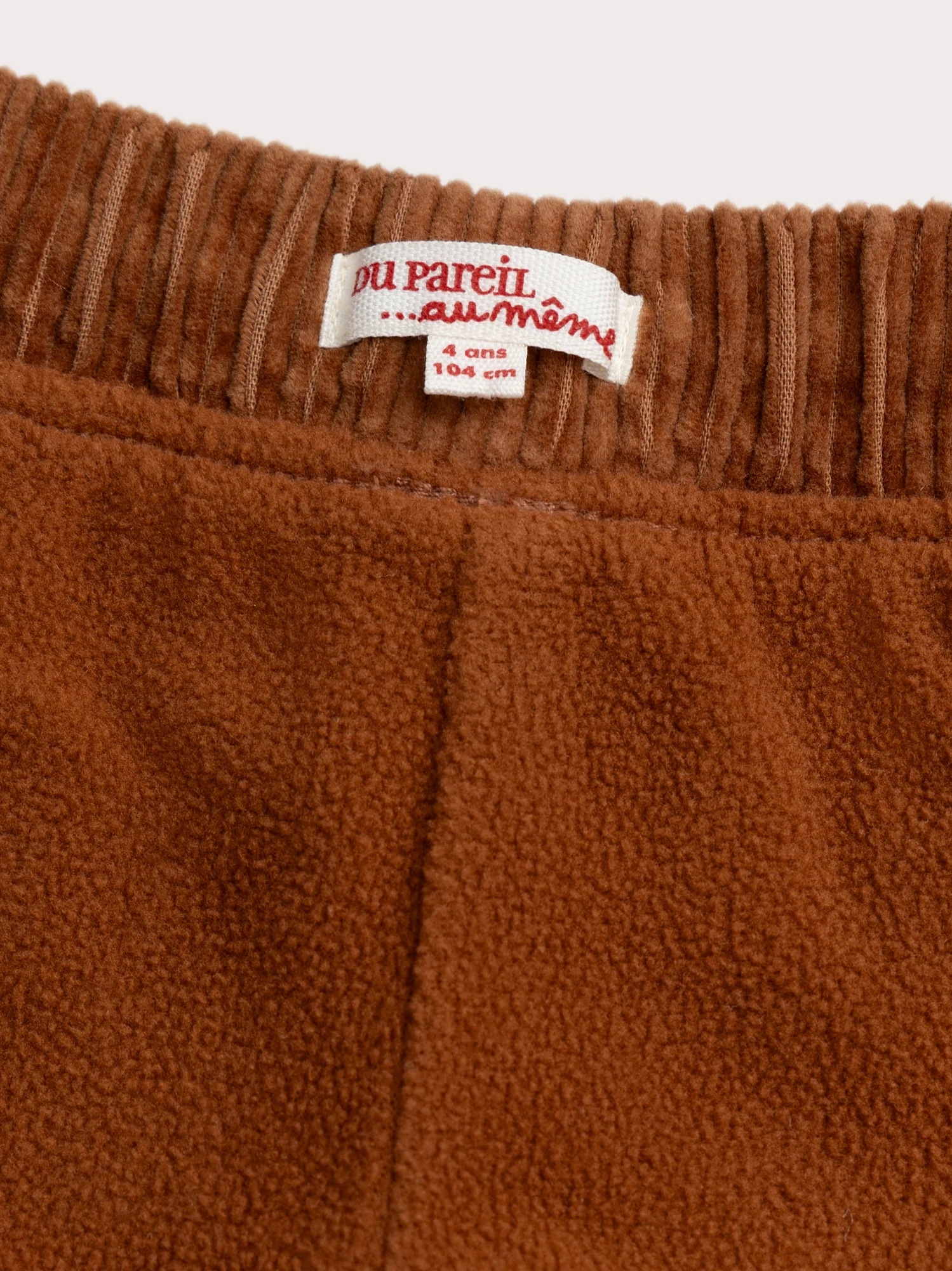 Pantalon caramel en velours côtelé double chaud - Image 4